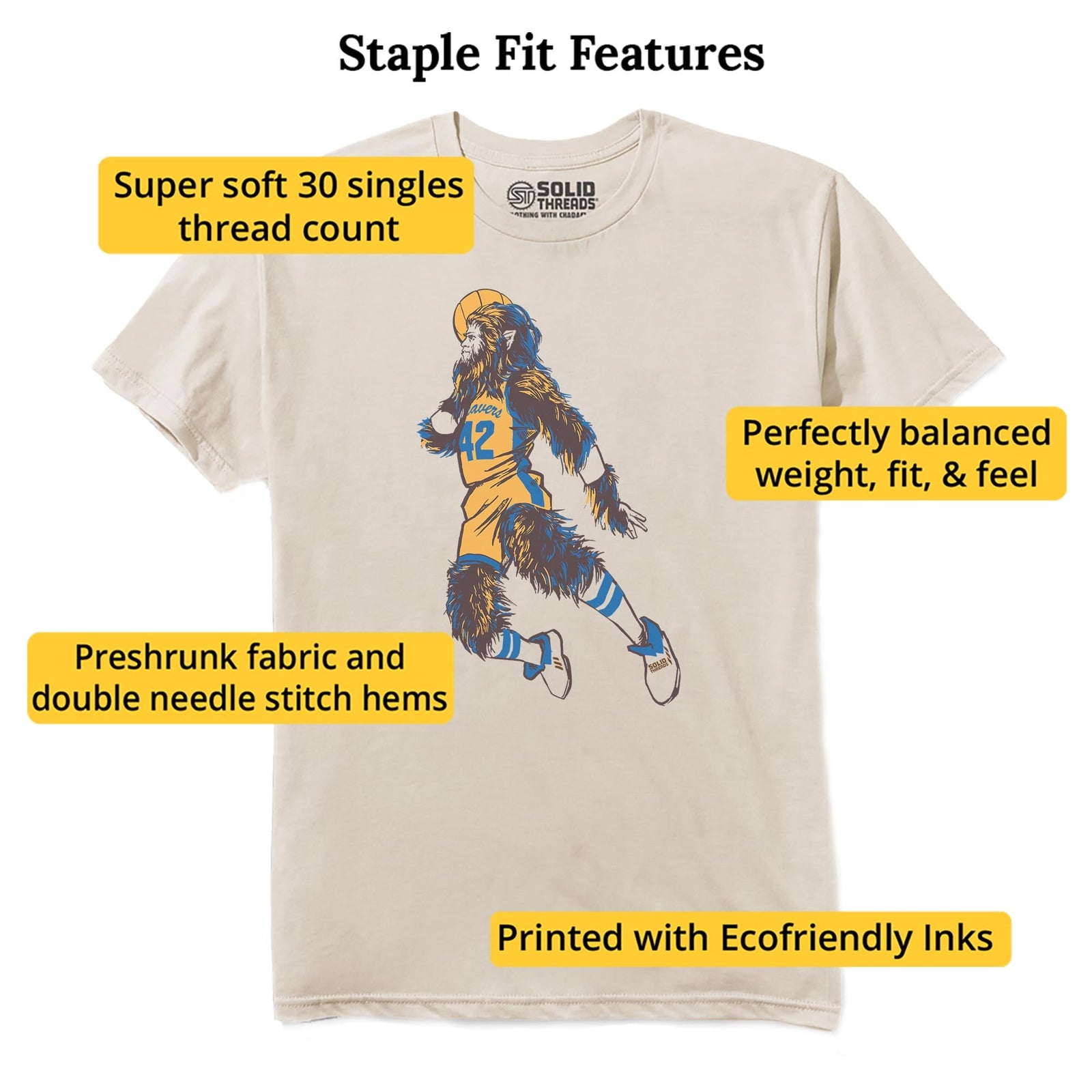 Teen Wolf Cool Staple T-shirt in Natural - Fit Attributes