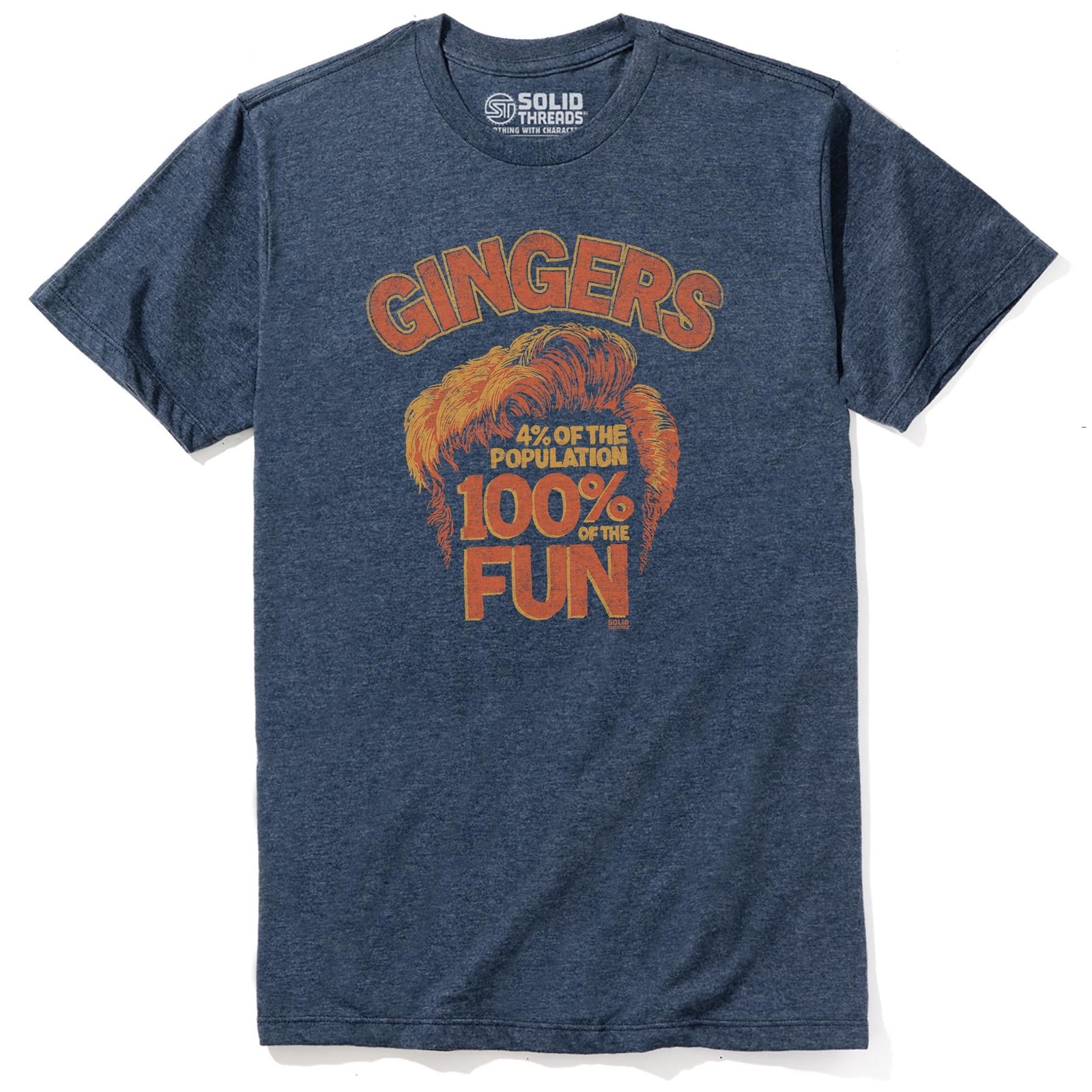 Gingers Unite Vintage Staple T-shirt in Navy Heather - Front View
