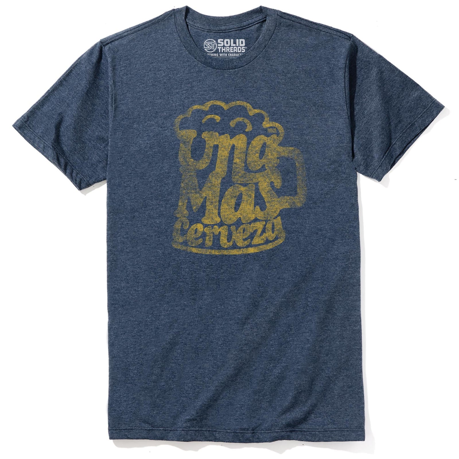 Una Mas Cerveza Cool Staple T-shirt in Navy Heather - Front View