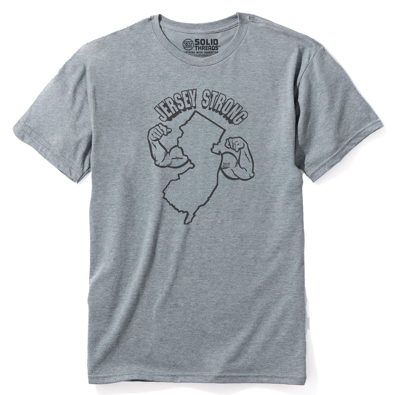 Jersey Strong Cool Staple T-shirt in Ash Heather - Front View