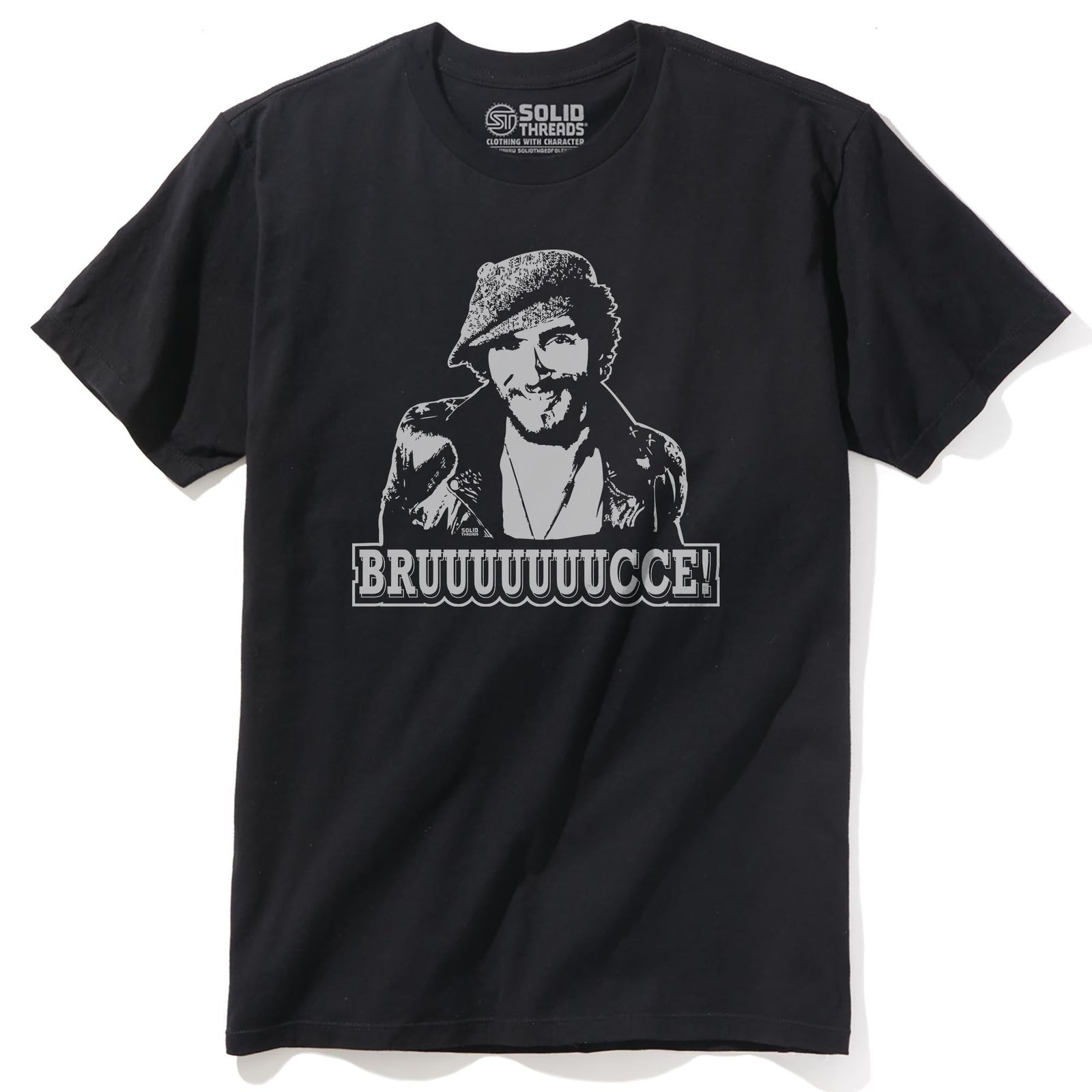 Bruuuuuce Vintage Staple T-shirt in Black - Front View