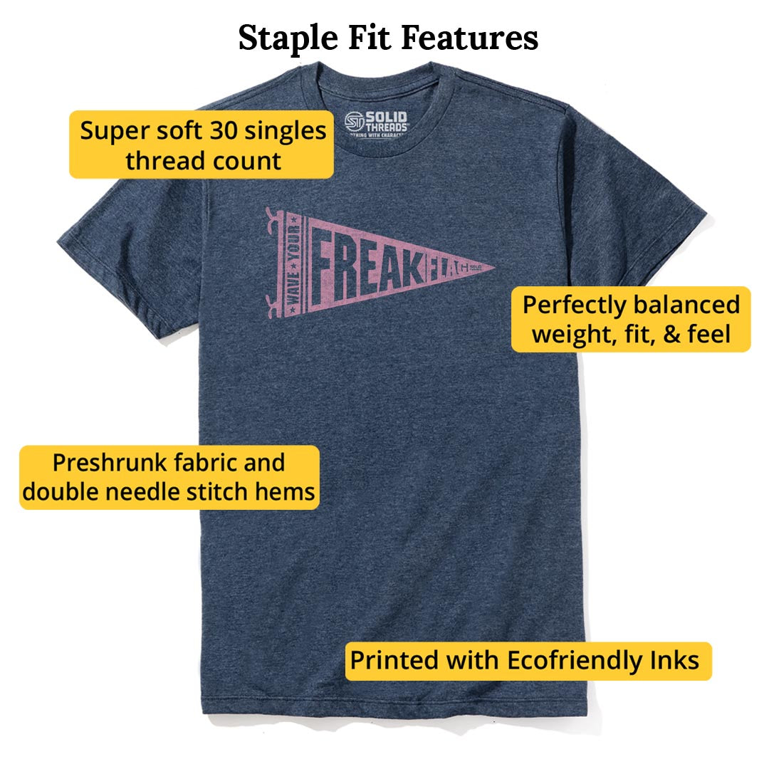 Wave Your Freak Flag Cool Staple T-shirt in Navy Heather - Fit Attributes