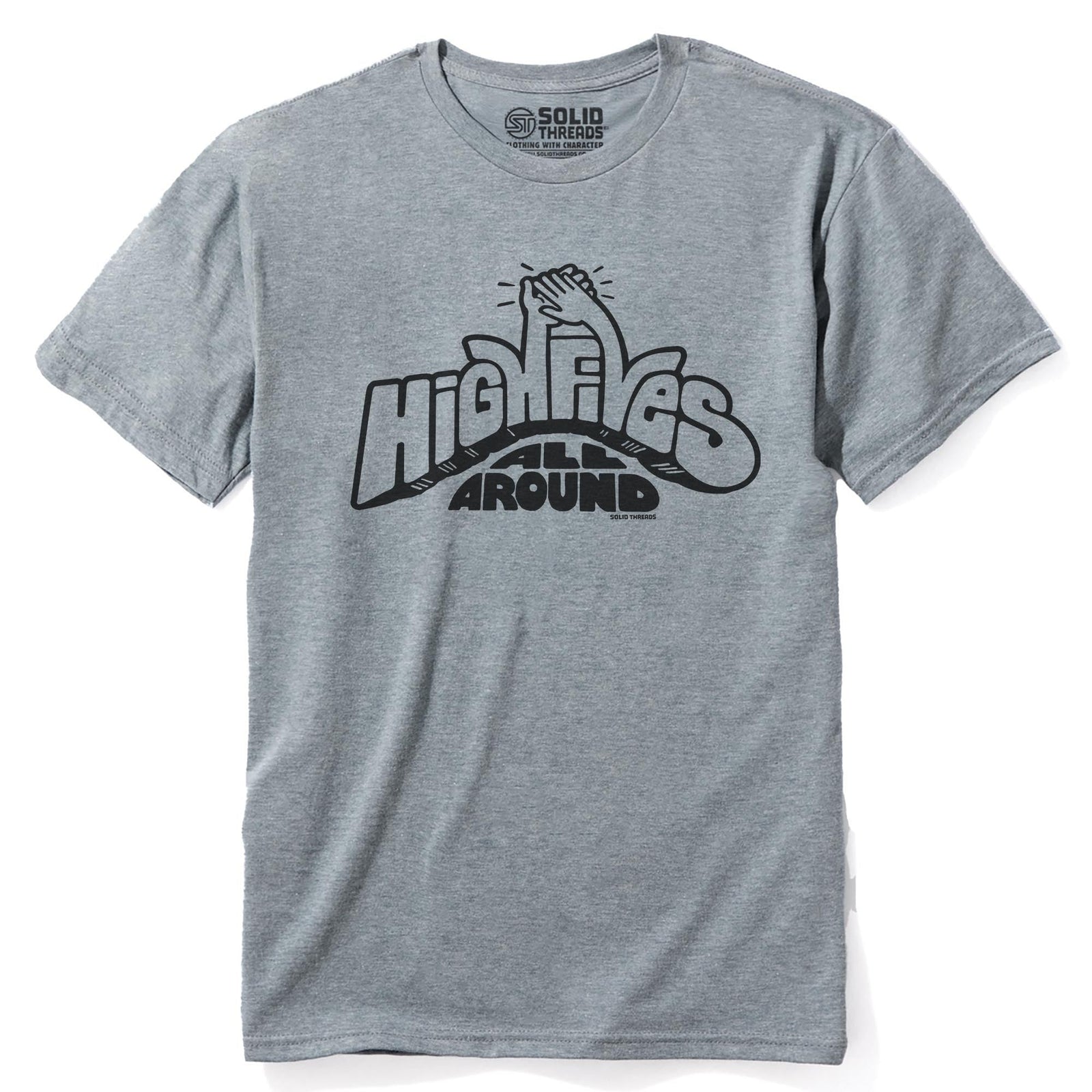 High Fives All Around Cool Staple T-shirt in Ash Heather - Front View
