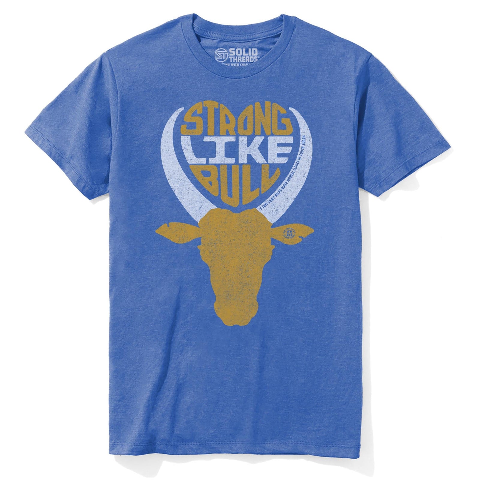Strong Like Bull | Supports World Health Cool Staple T-shirt in Royal Heather - Front View