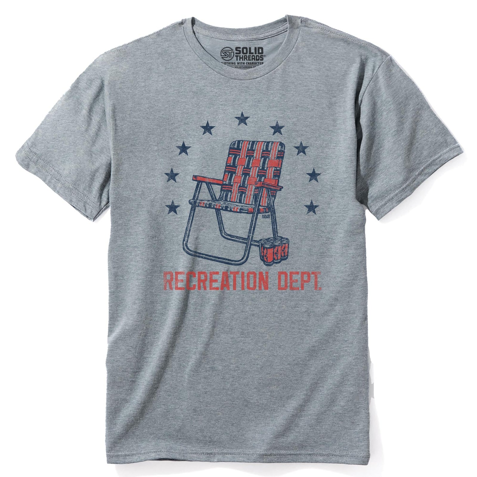 Recreation Department Retro Staple T-shirt in Ash Heather - Front View