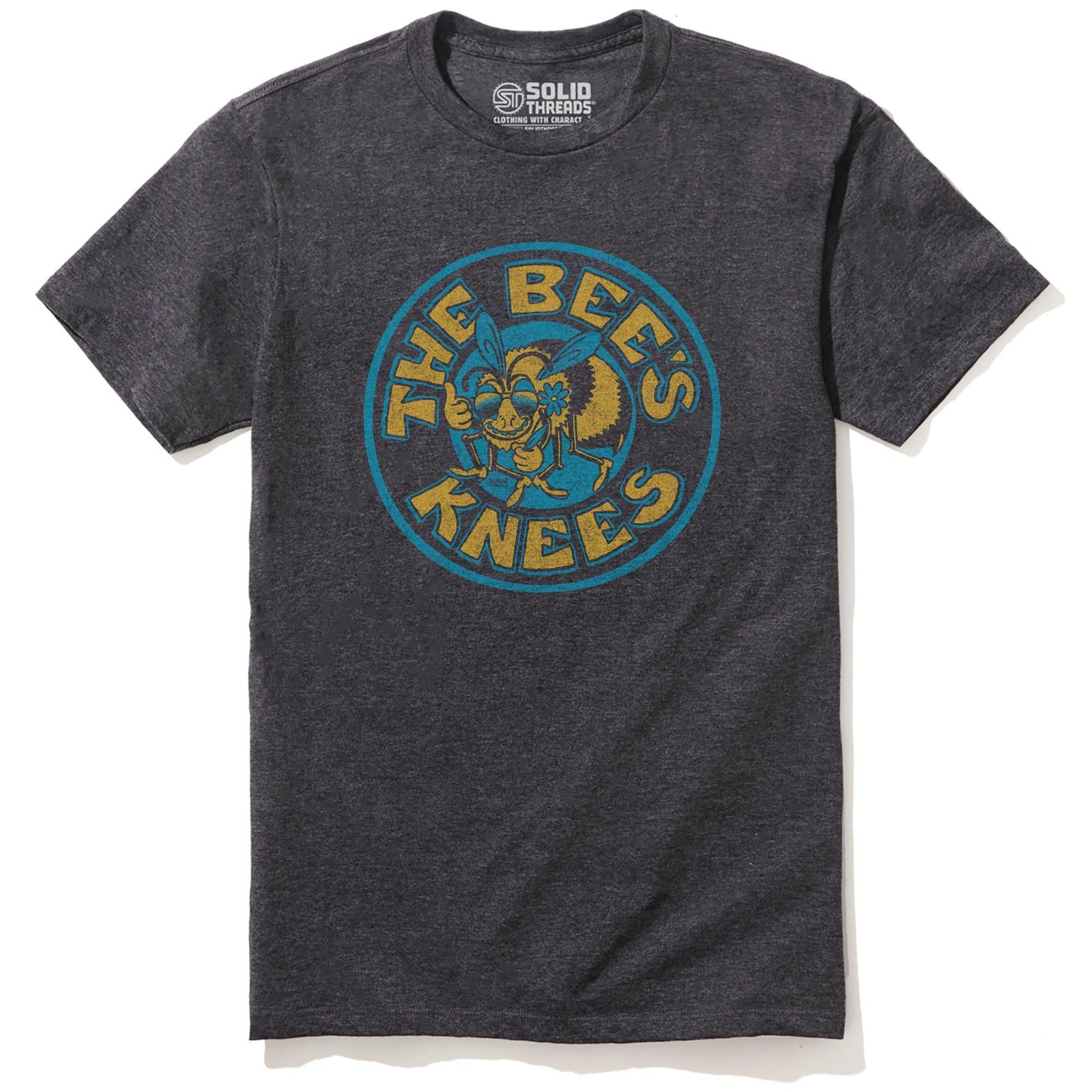 The Bee's Knees Vintage Staple T-shirt in Charcoal Heather - Front View