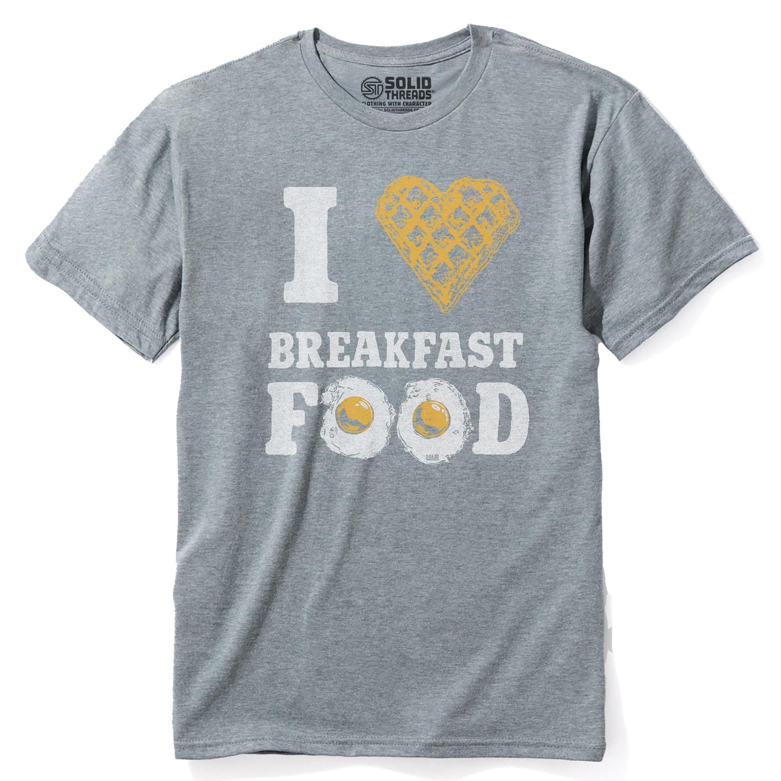 I Heart Breakfast Food Vintage Staple T-shirt in Ash Heather - Front View