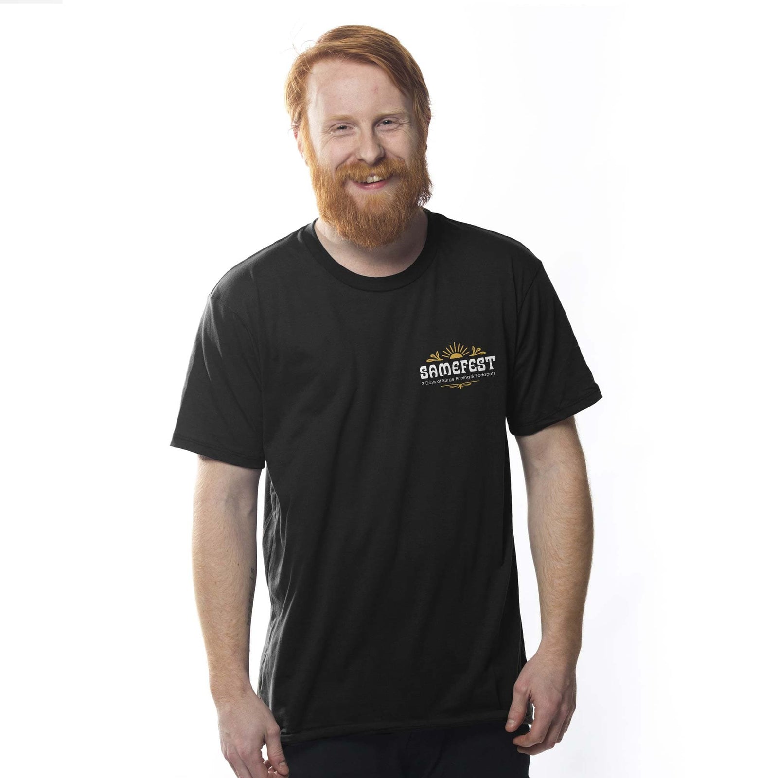 Men's Samefest Cool Signature T-Shirt in Black On Model Front View