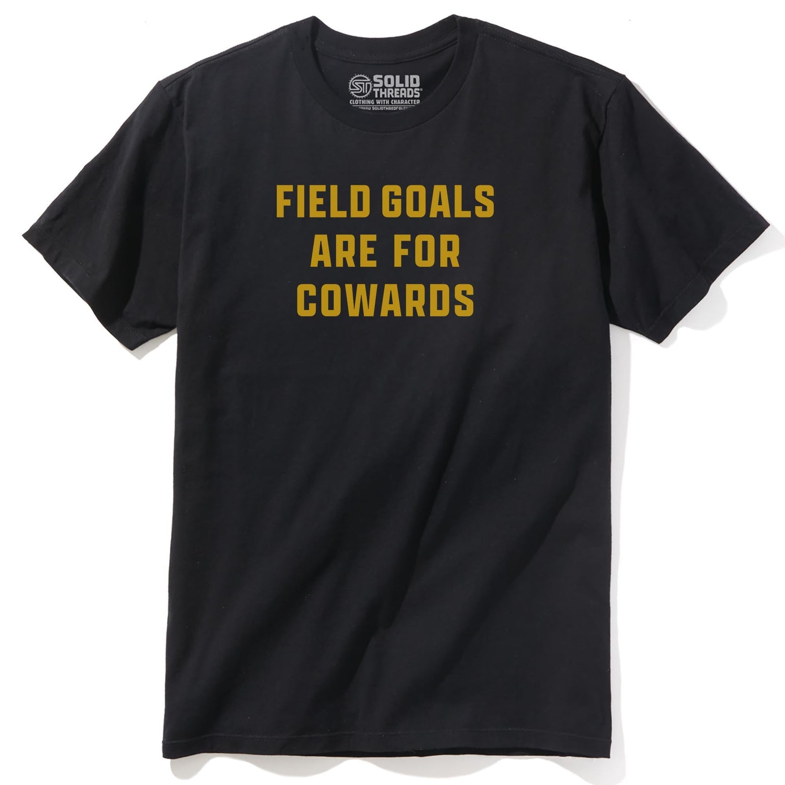 Field Goals Funny Staple T-shirt in Black - Front View