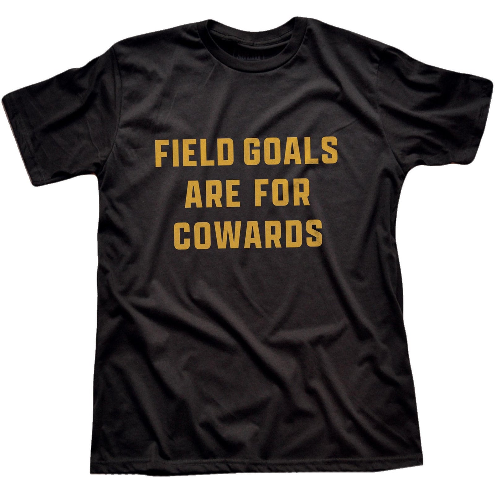 Men's Field Goals Are For Cowards Cool Signature T-Shirt in Black Fit Attributes