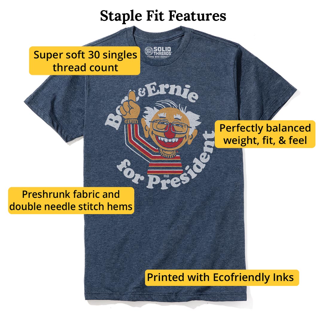 Bernie (sanders) Muppet Vintage Staple T-shirt in Navy Heather - Fit Attributes