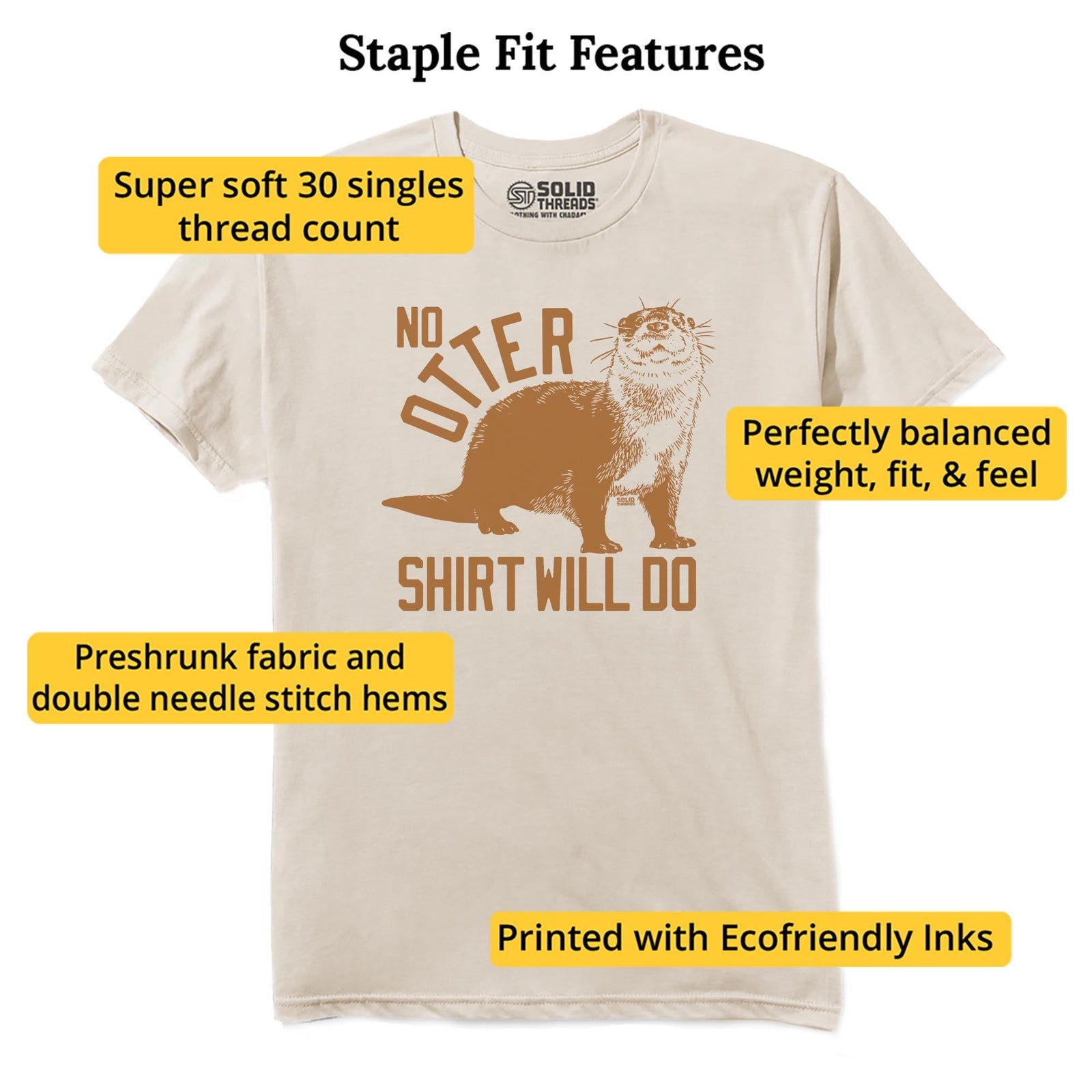 No Otter Shirt Will Do Vintage Staple T-shirt in Natural - Fit Attributes