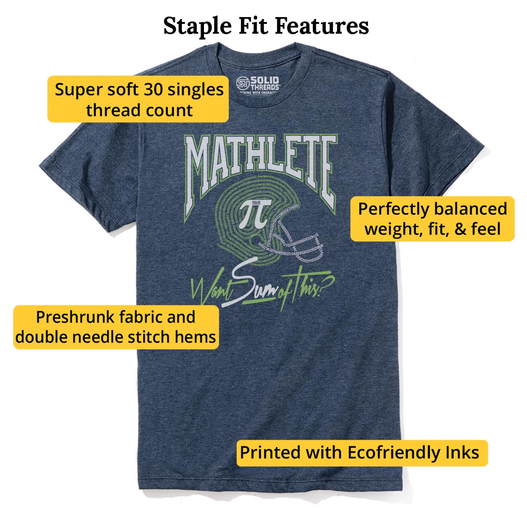 Mathlete Want Sum Of This Vintage Staple T-shirt in Navy Heather - Fit Attributes
