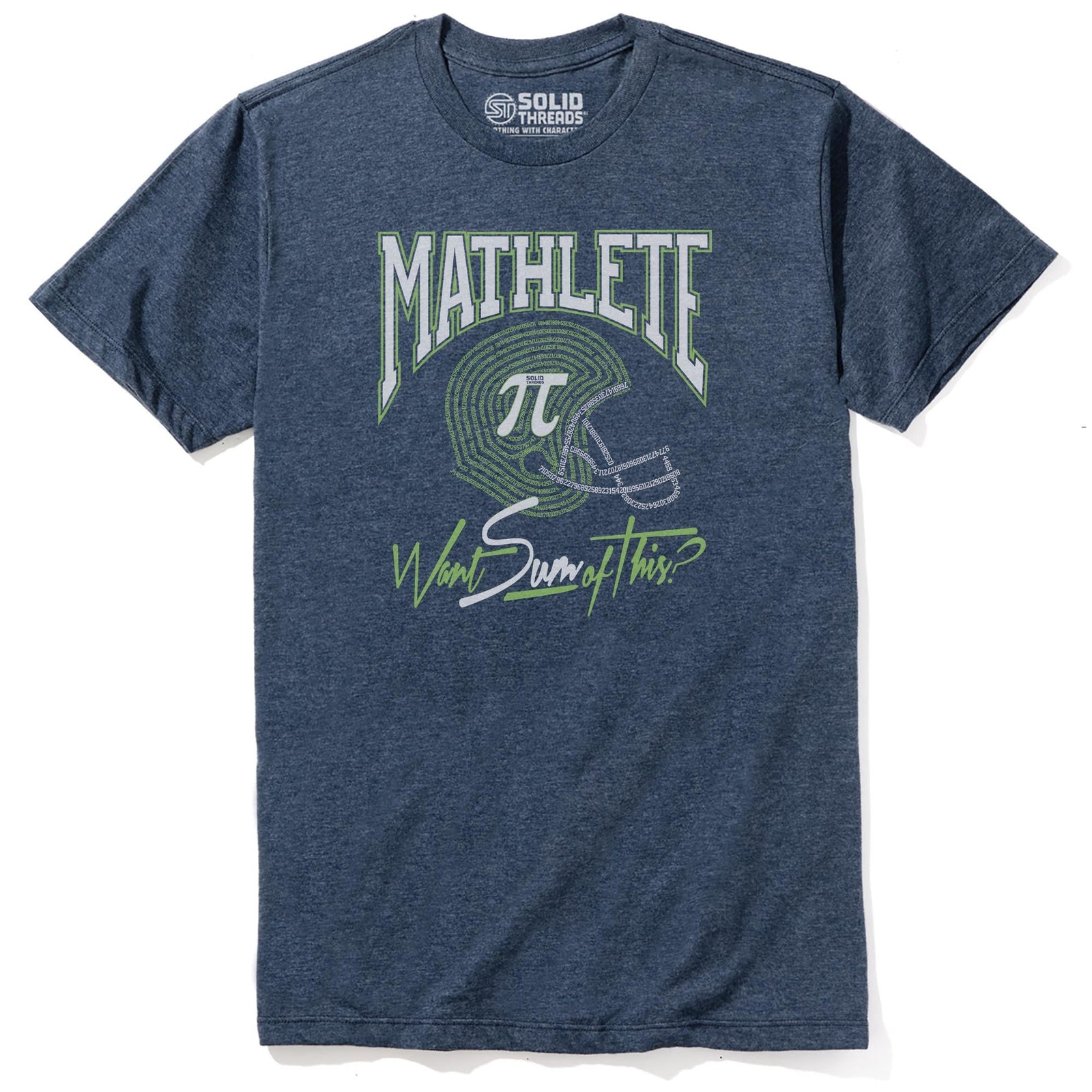 Mathlete Want Sum Of This Vintage Staple T-shirt in Navy Heather - Front View