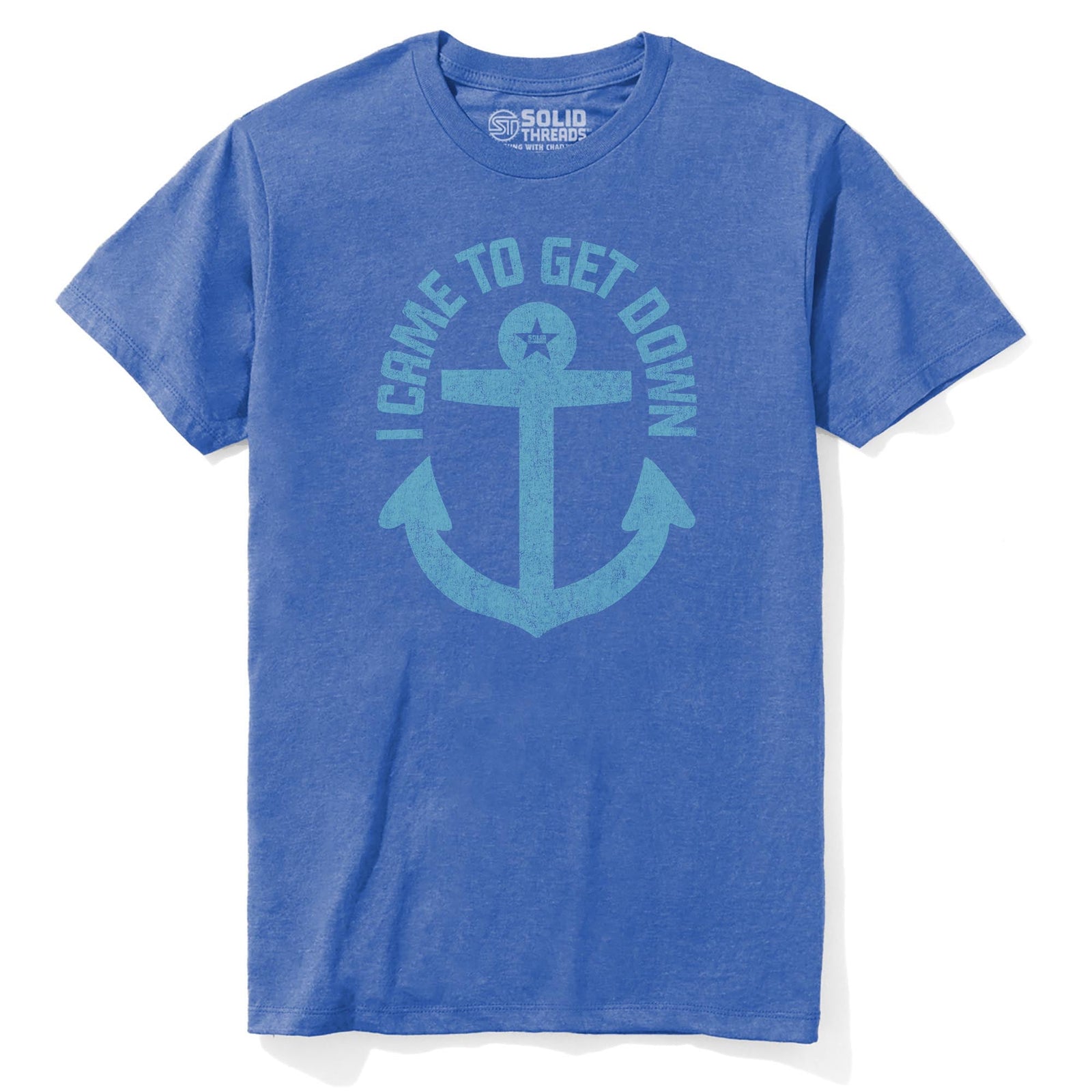I Came To Get Down Vintage Staple T-shirt in Royal Heather - Front View