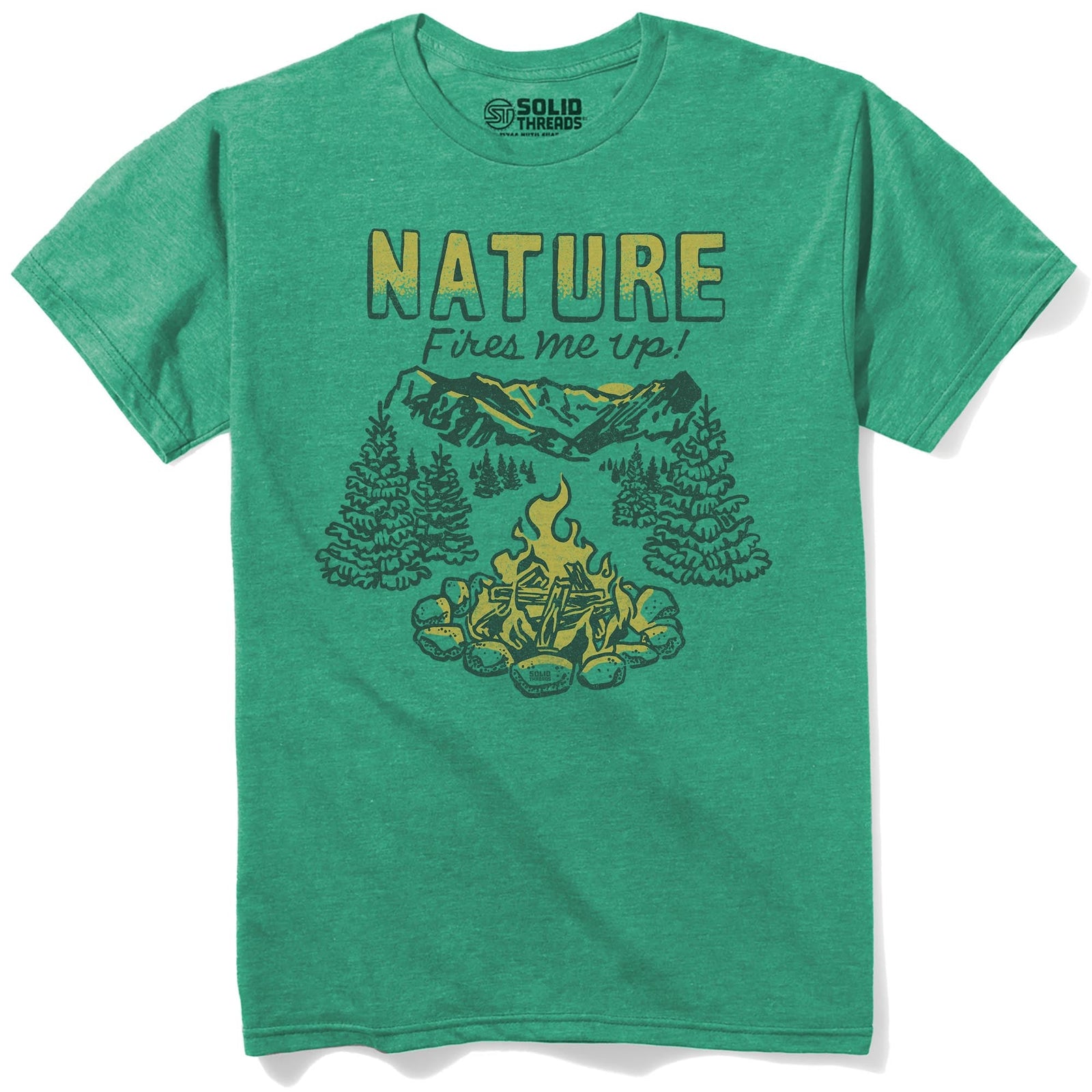 Nature Fires Me Up Vintage Staple T-shirt in Kelly Heather - Front View