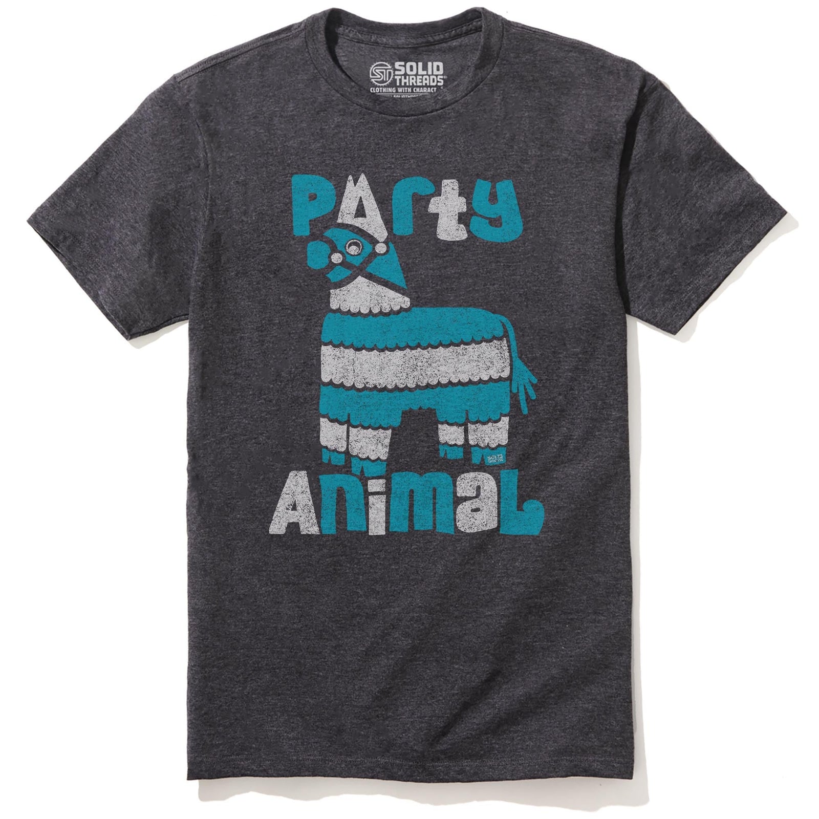 Party Animal Vintage Staple T-shirt in Charcoal Heather - Front View