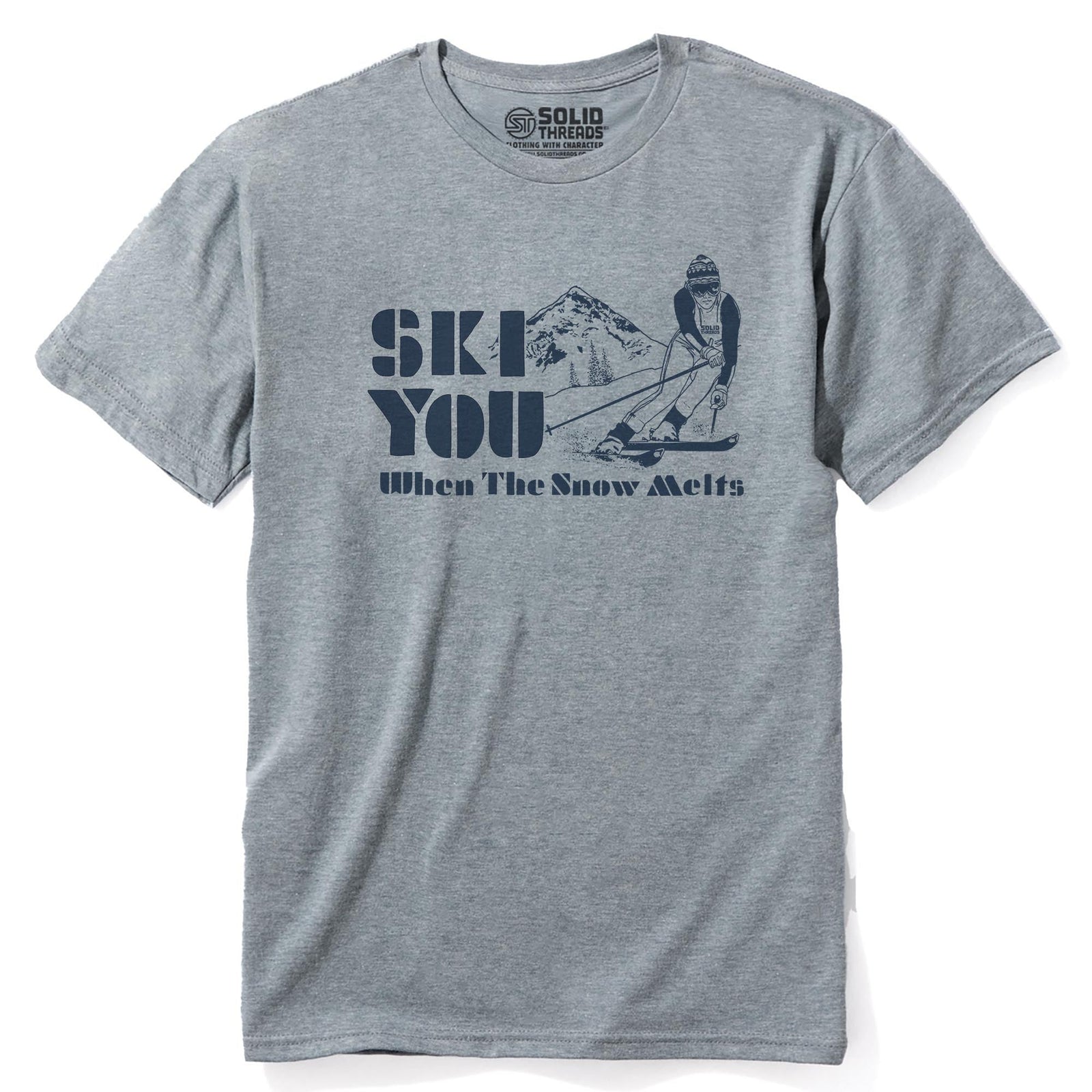Ski You When The Snow Melts Vintage Staple T-shirt in Ash Heather - Front View
