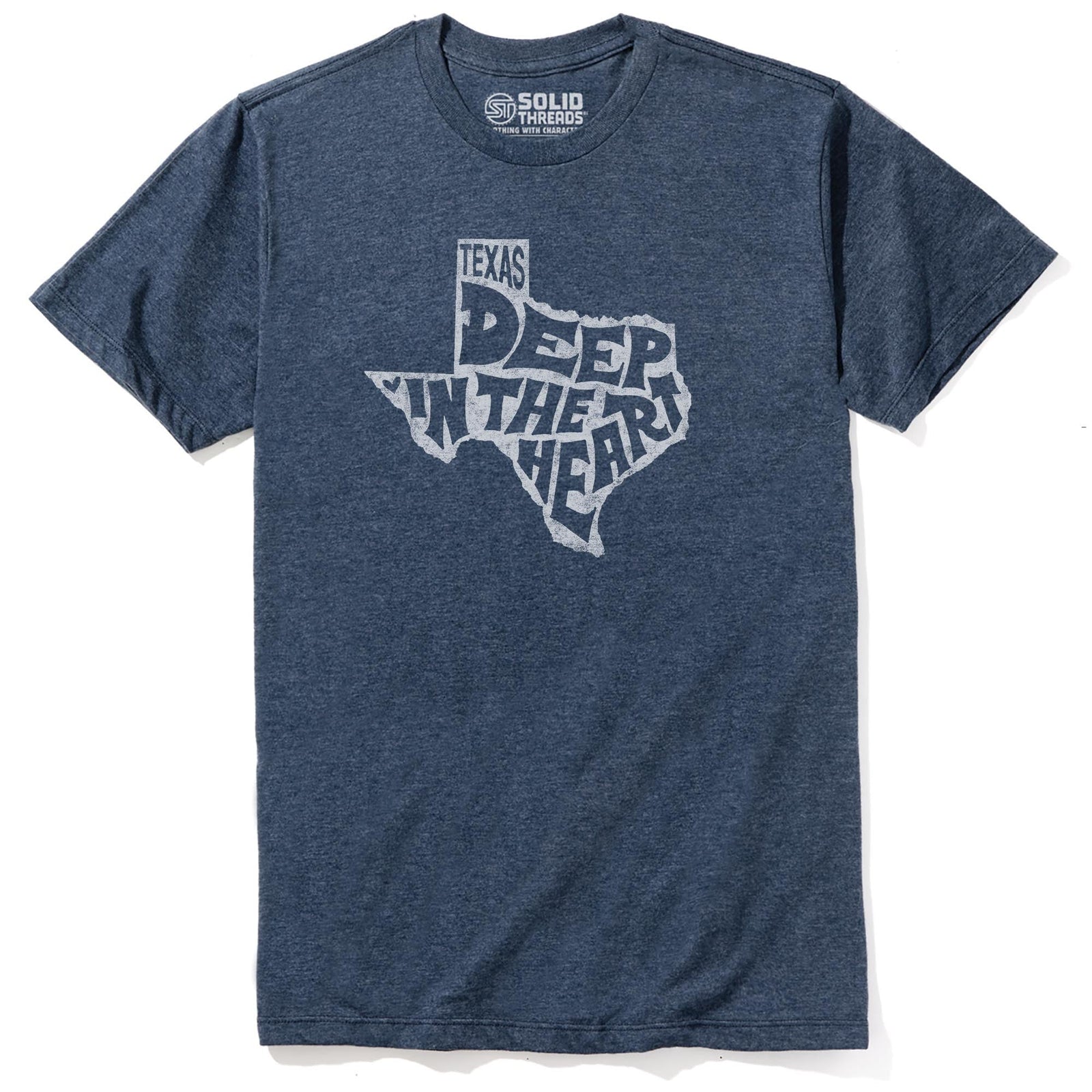 Deep In The Heart Of Texas Cool Staple T-shirt in Navy Heather - Front View