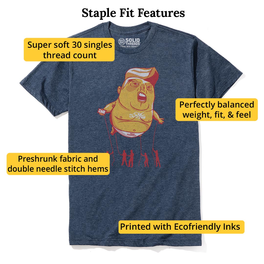 Trump Blimp Vintage Staple T-shirt in Navy Heather - Fit Attributes