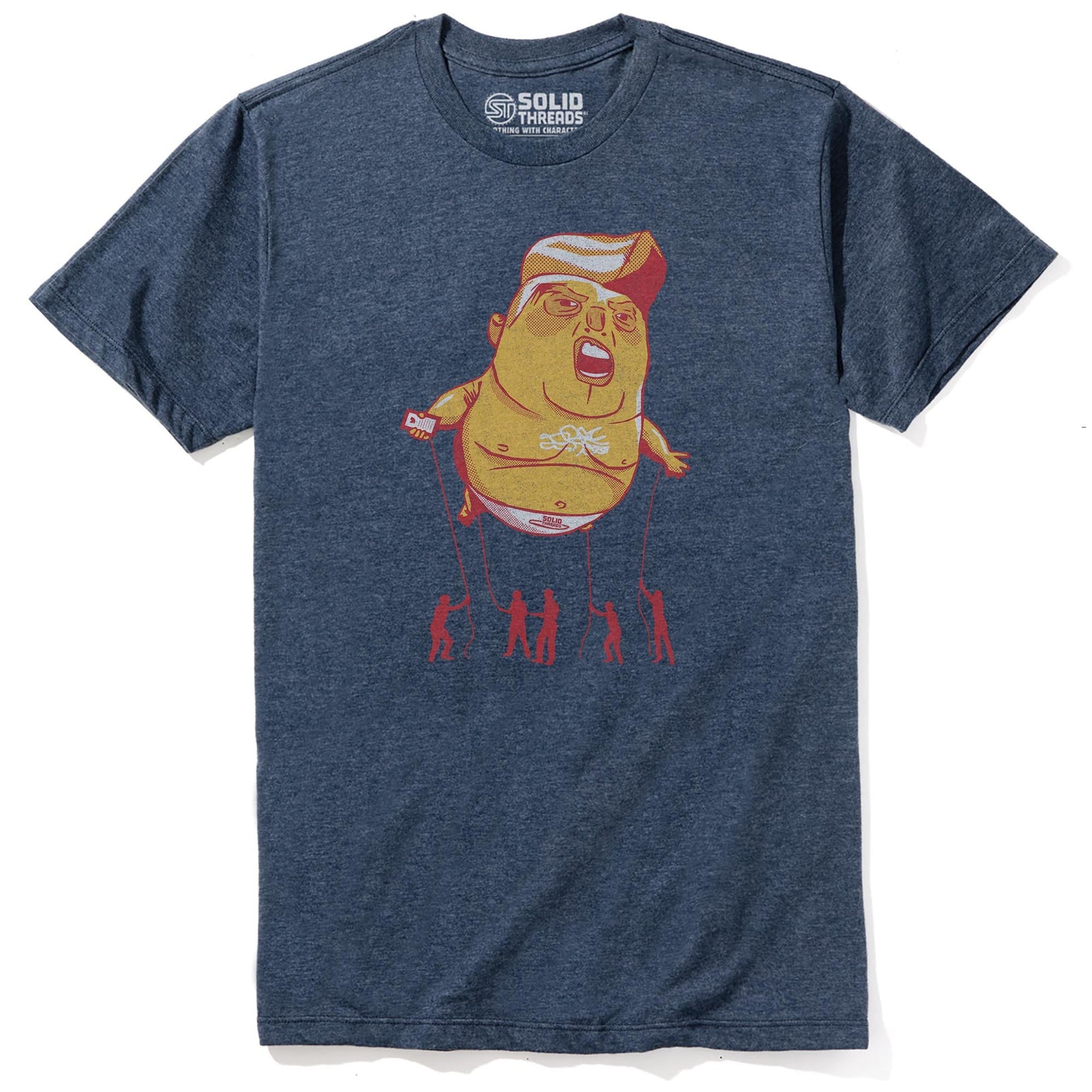 Trump Blimp Vintage Staple T-shirt in Navy Heather - Front View