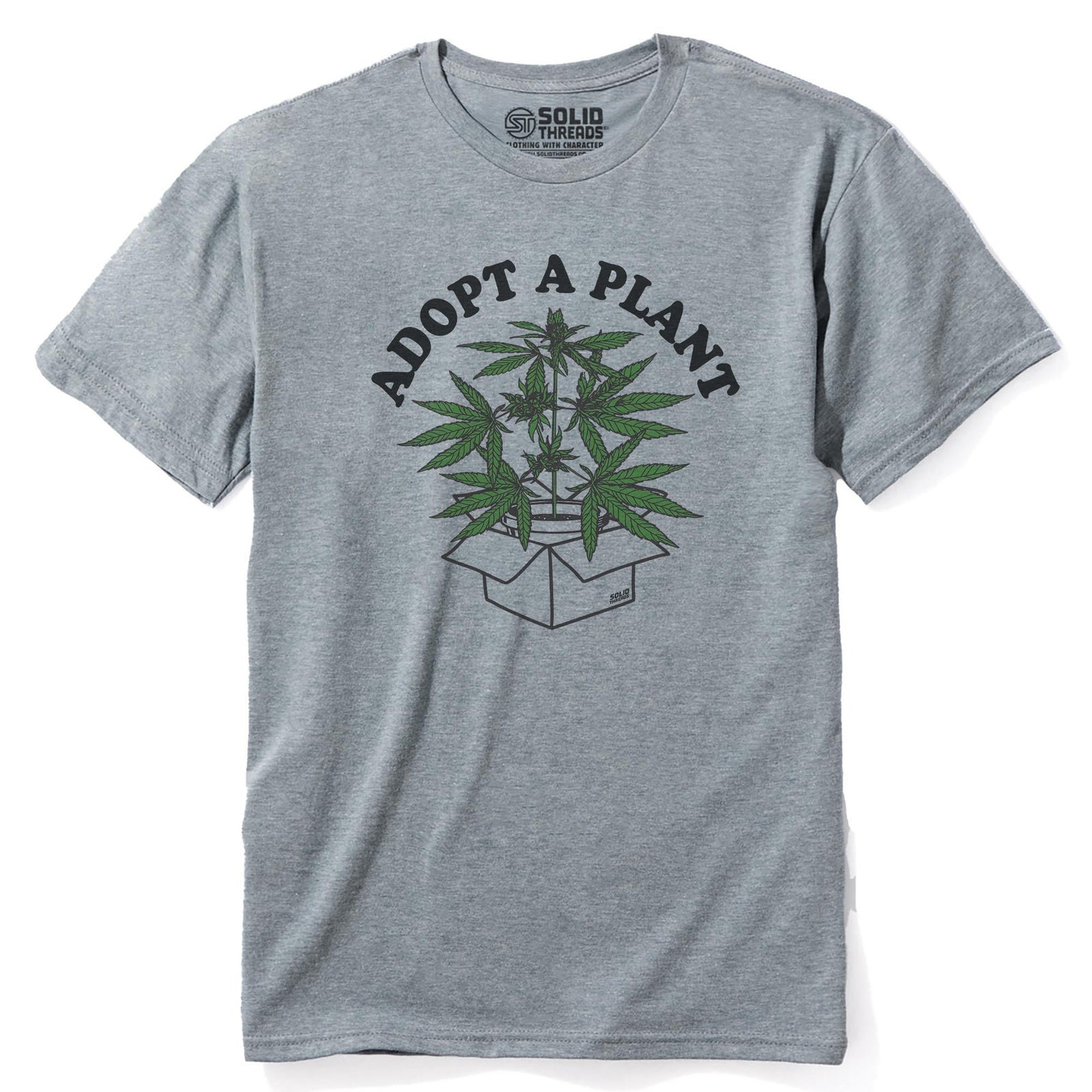 Adopt A Plant Vintage Staple T-shirt in Ash Heather - Front View