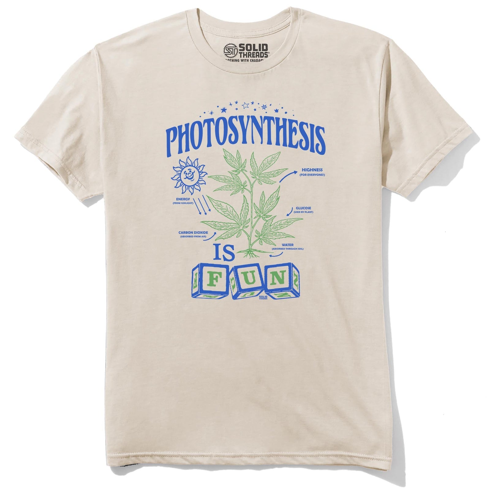 Photosynthesis Is Fun Vintage Staple T-shirt in Natural - Front View