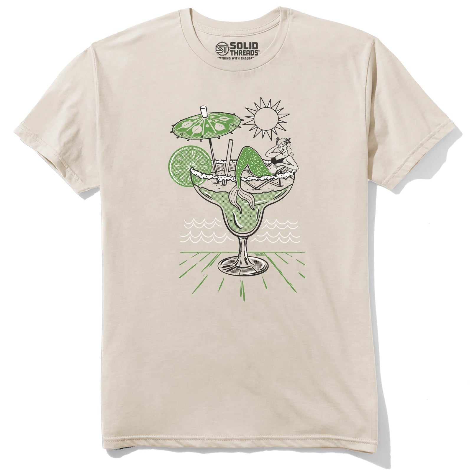 Margarita Mermaid Cool Staple T-shirt in Natural - Front View