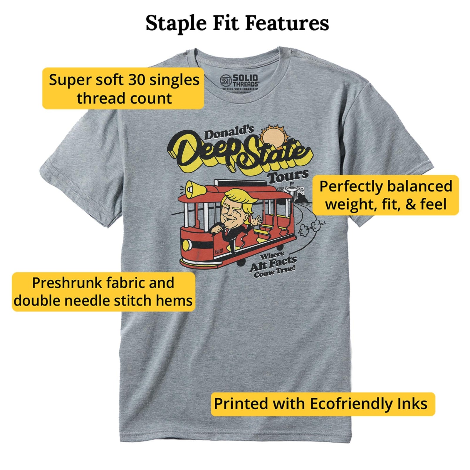 Deep State Vintage Staple T-shirt in Ash Heather - Fit Attributes