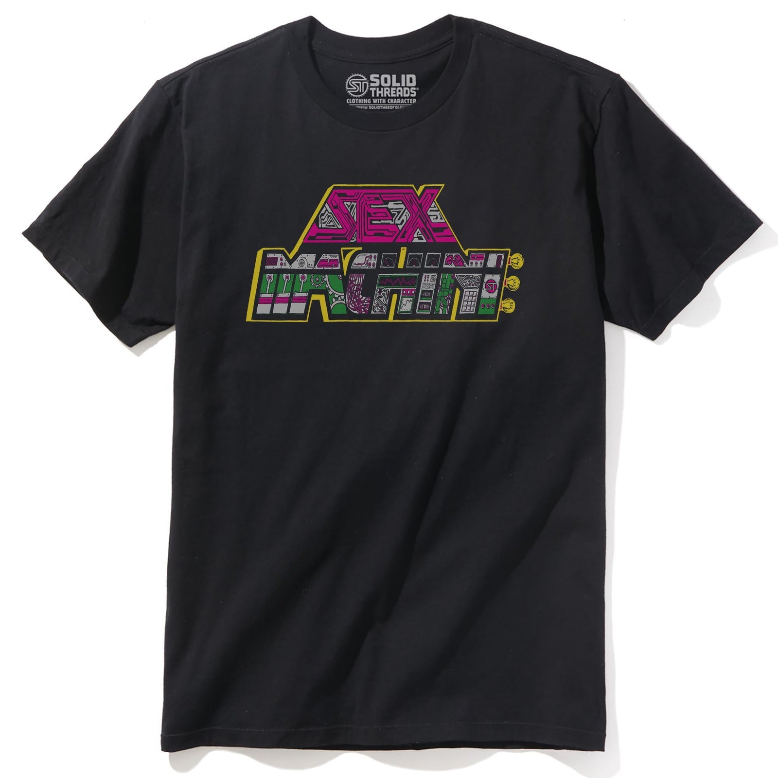 Sex Machine Vintage Staple T-shirt in Black - Front View