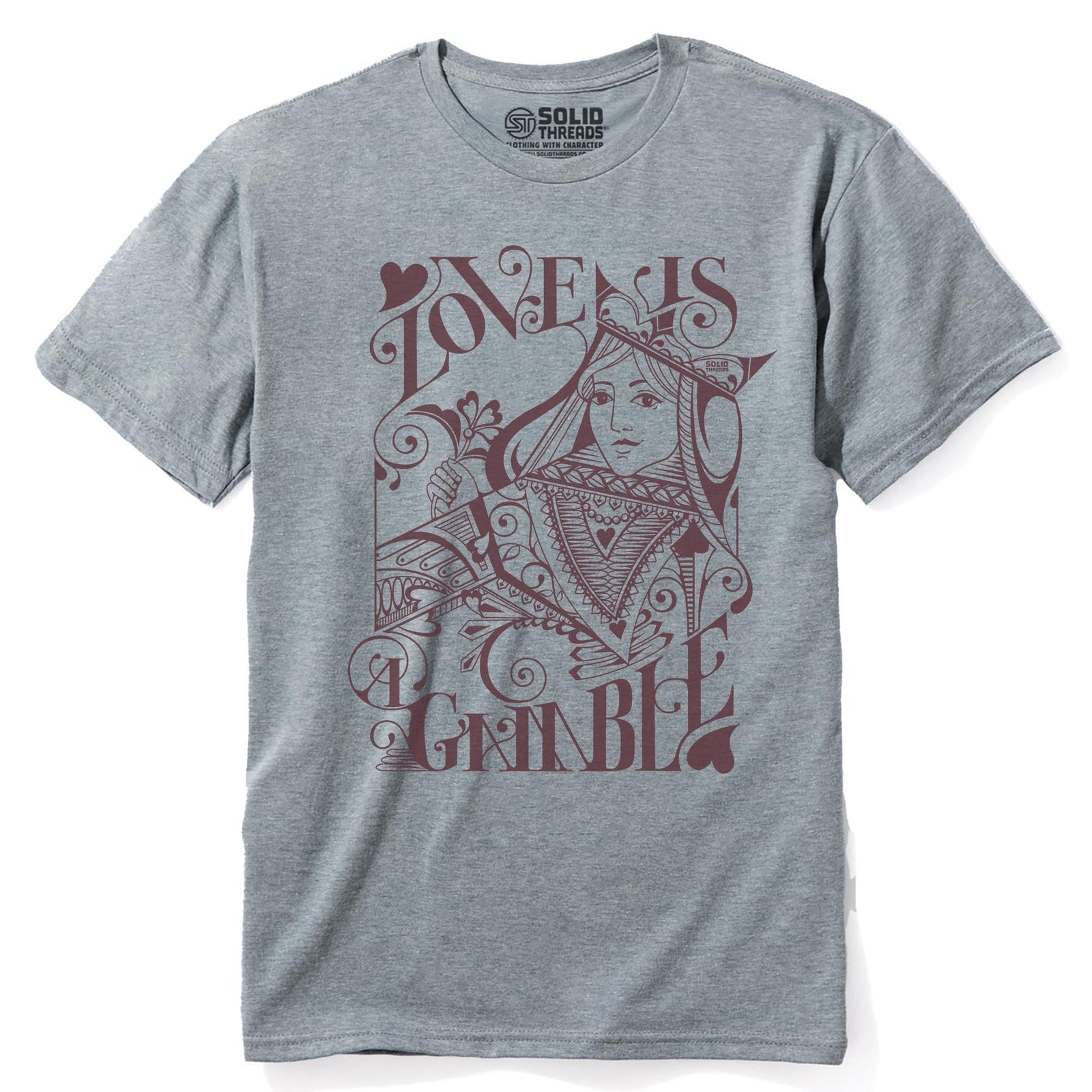 Love Is A Gamble Cool Staple T-shirt in Ash Heather - Front View