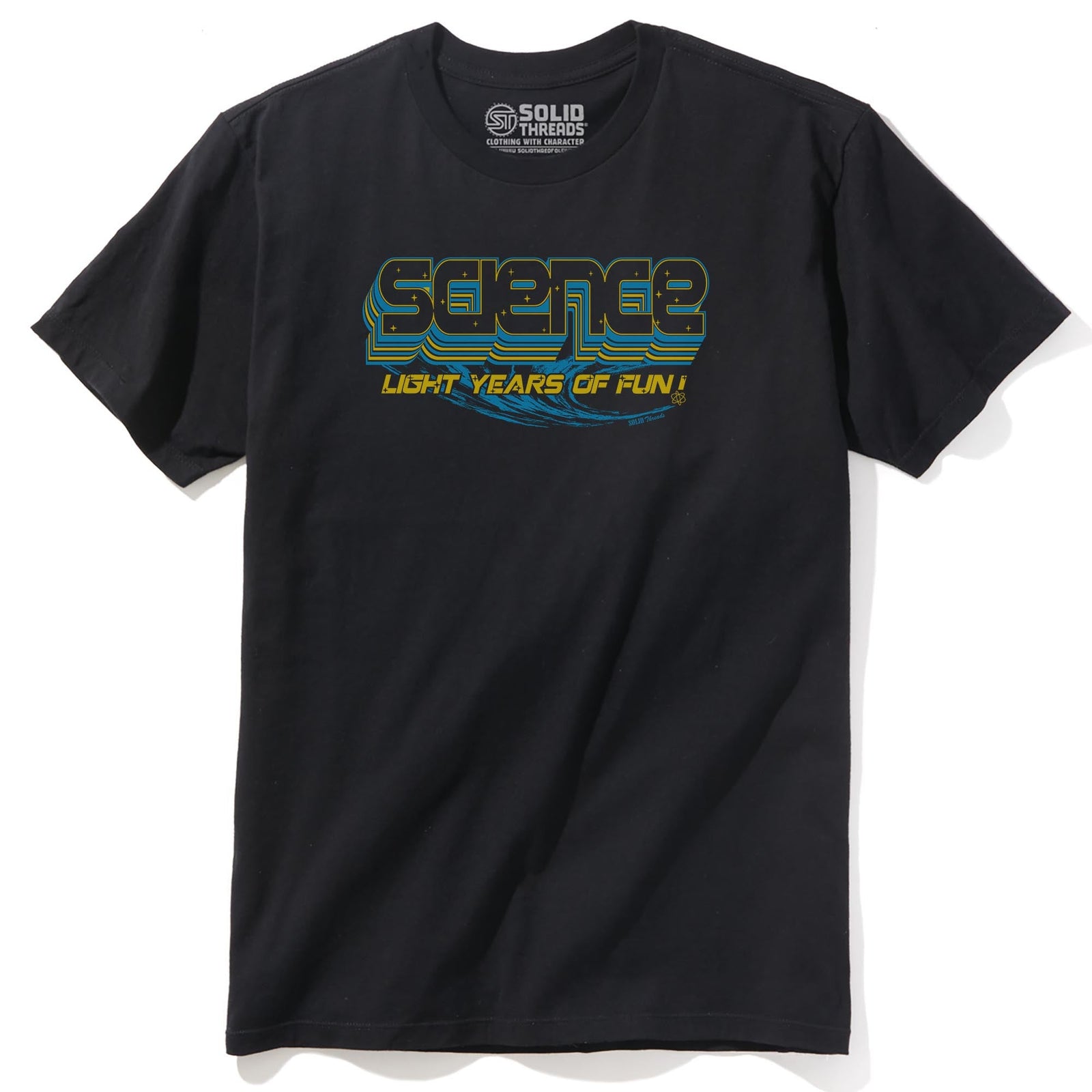 Science, Light Years Of Fun Vintage Staple T-shirt in Black - Front View