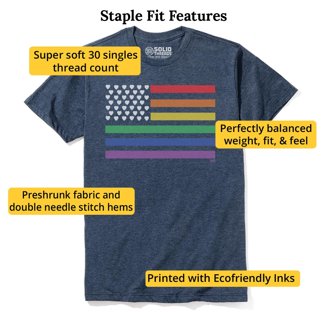 American Pride Cool Staple T-shirt in Navy Heather - Fit Attributes