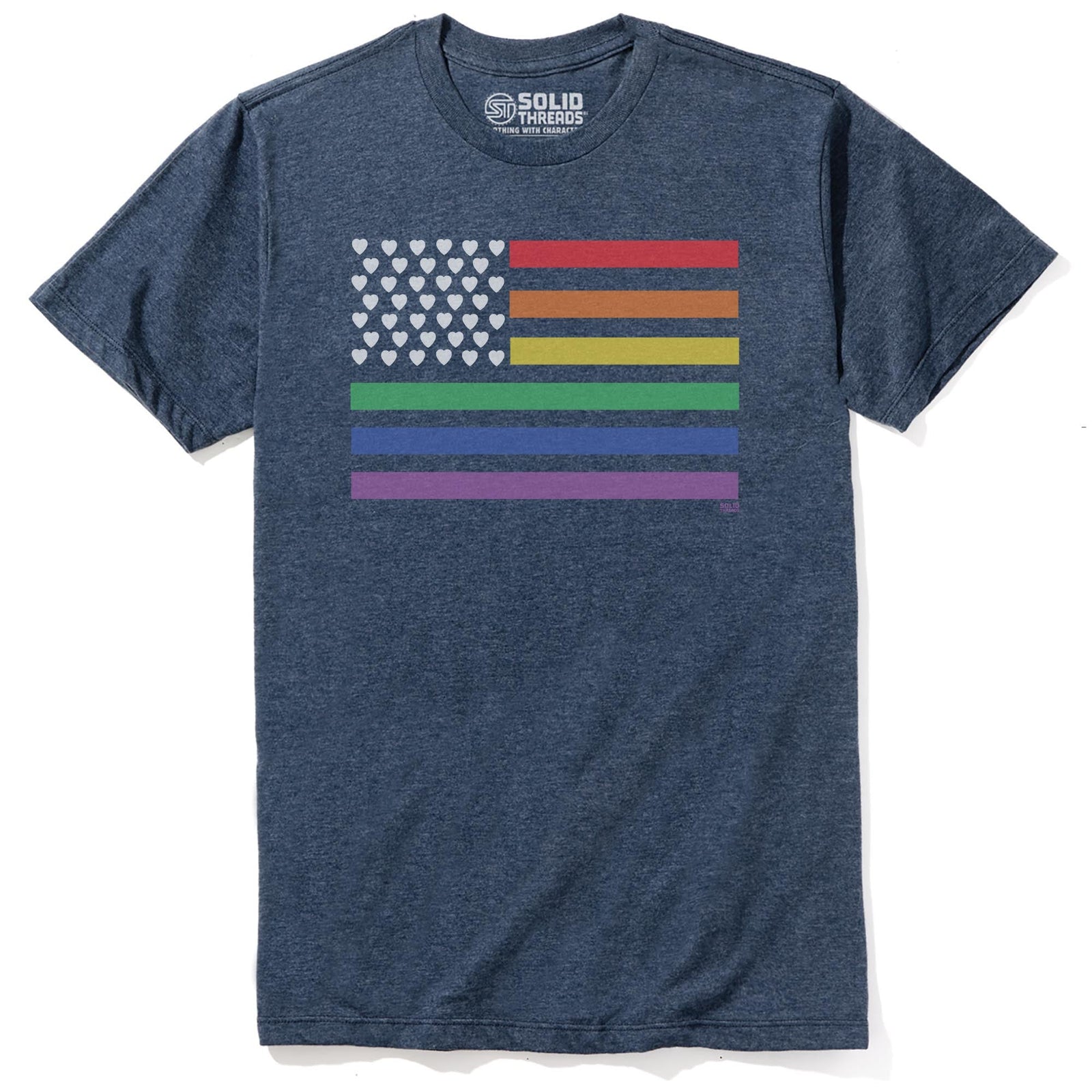 American Pride Cool Staple T-shirt in Navy Heather - Front View