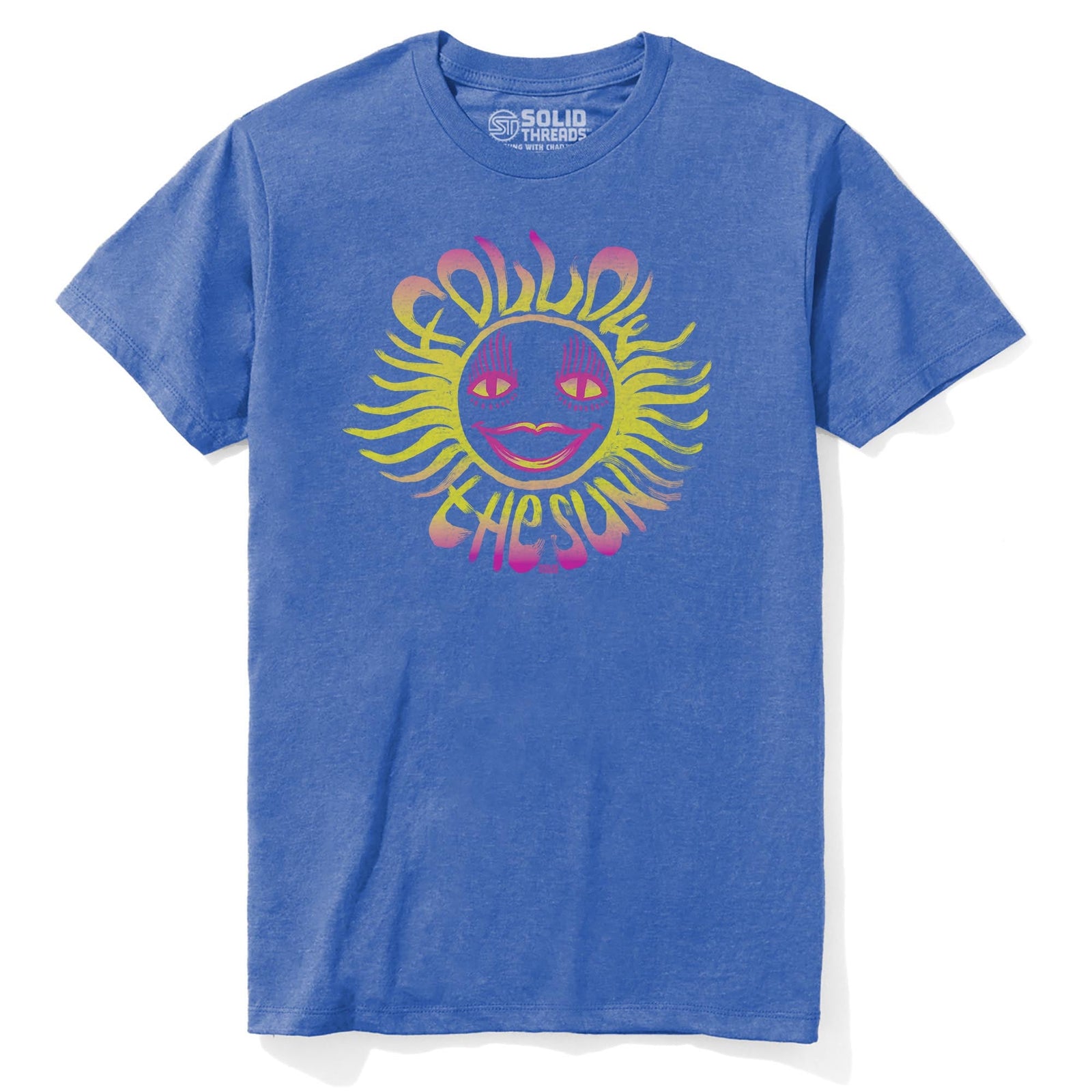 Follow The Sun Cool Staple T-shirt in Royal Heather - Front View