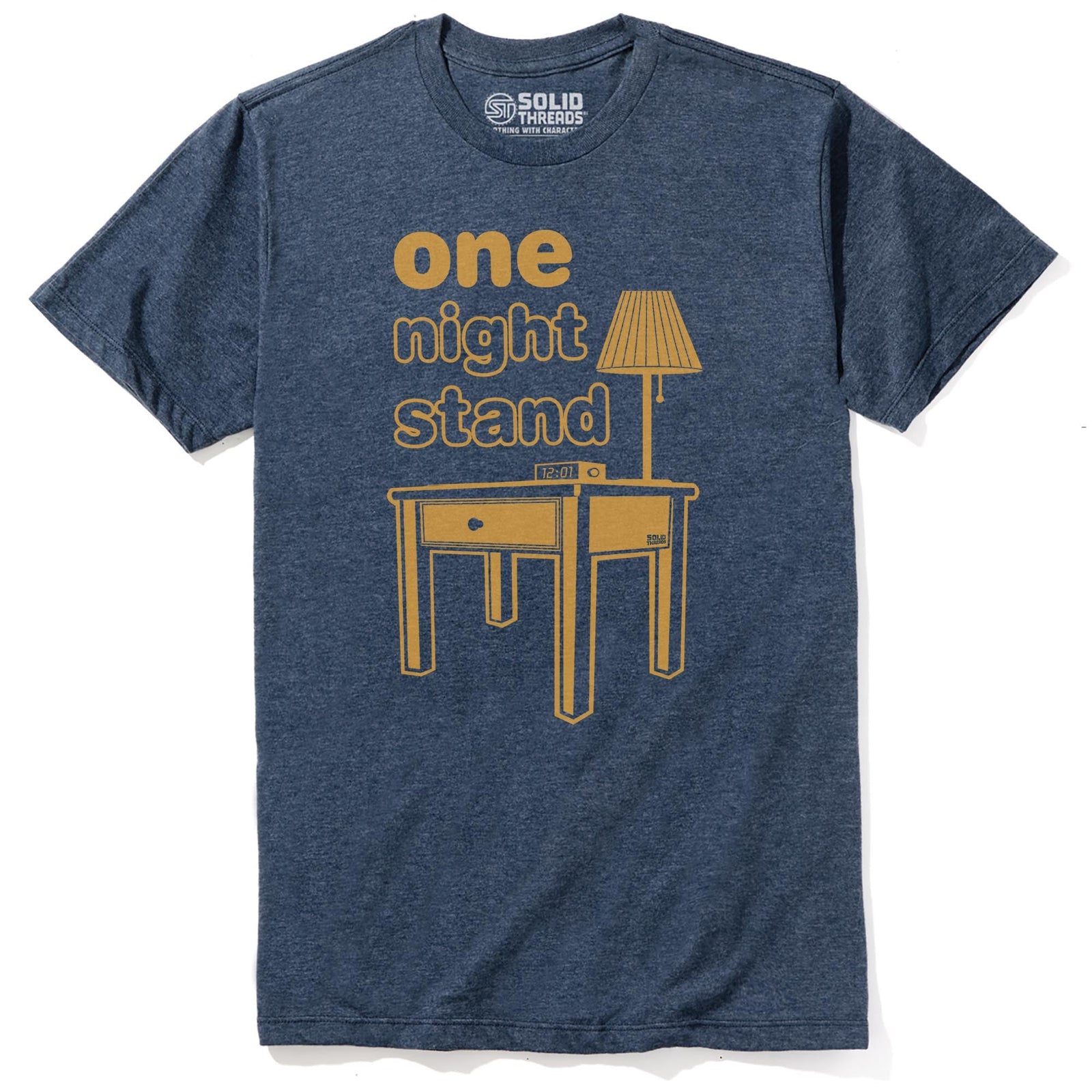 One Night Stand Vintage Staple T-shirt in Navy Heather - Front View