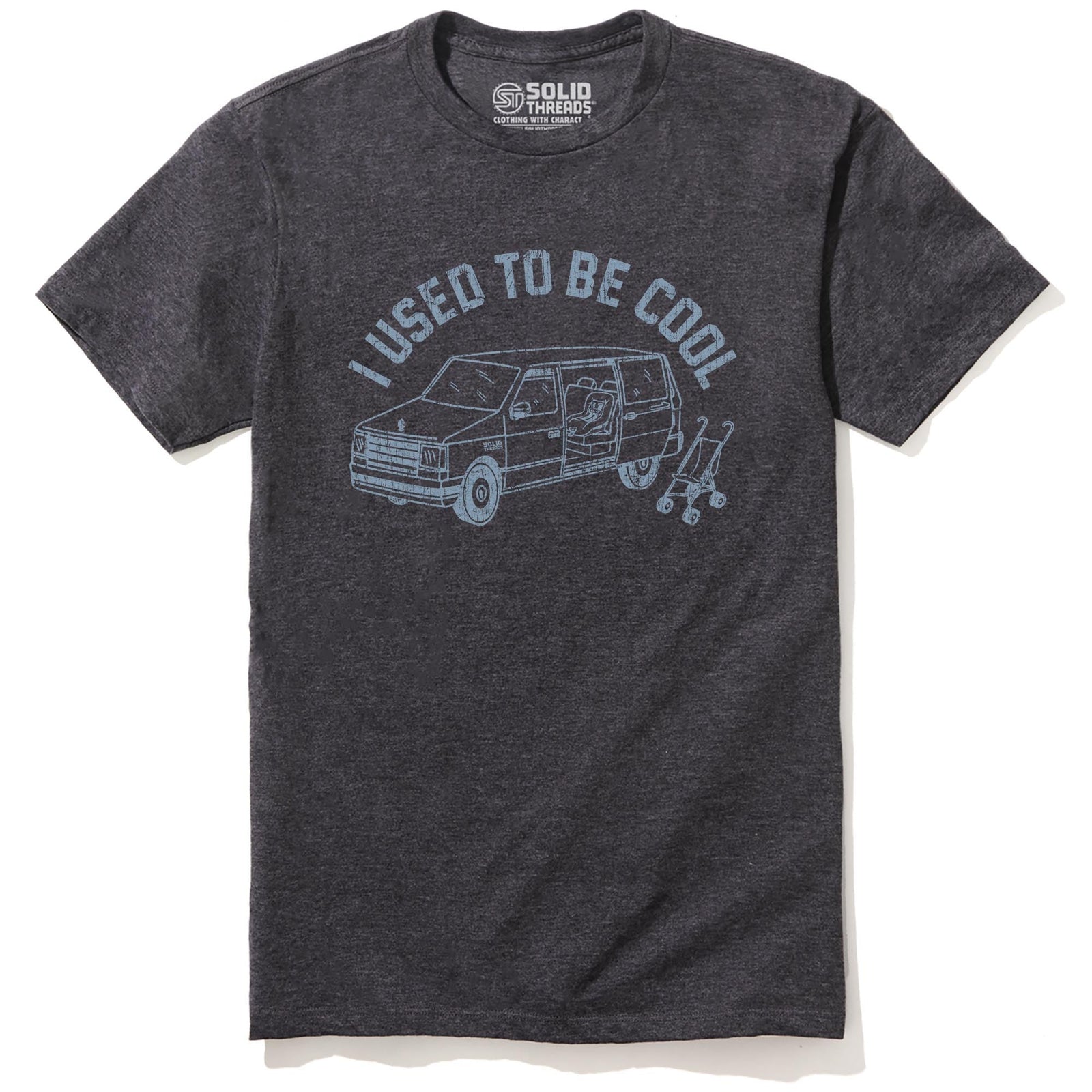 I Was Cool Once Funny Staple T-shirt in Charcoal Heather - Front View