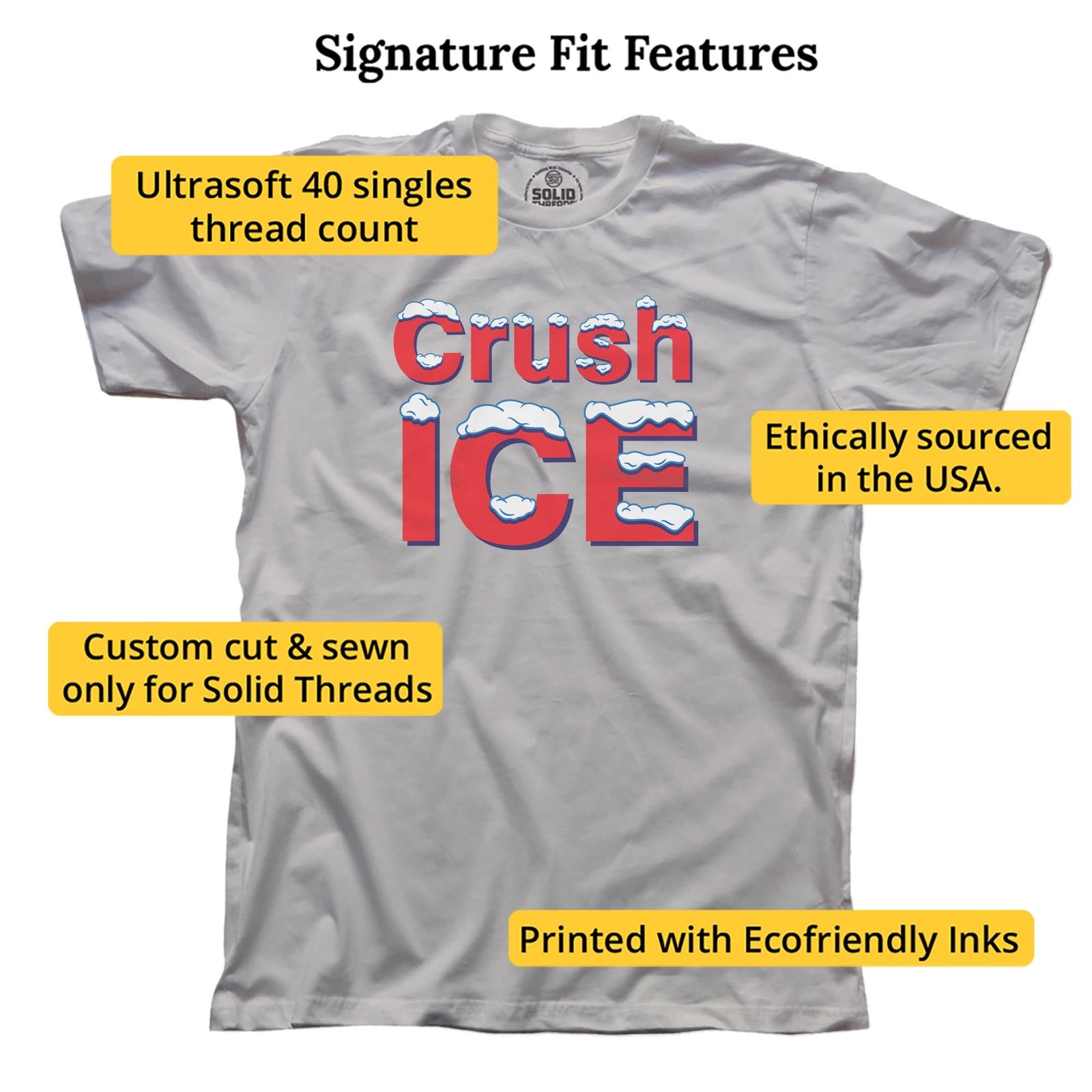 Crush Ice Cool Signature T-shirt in Silver - Fit Attributes