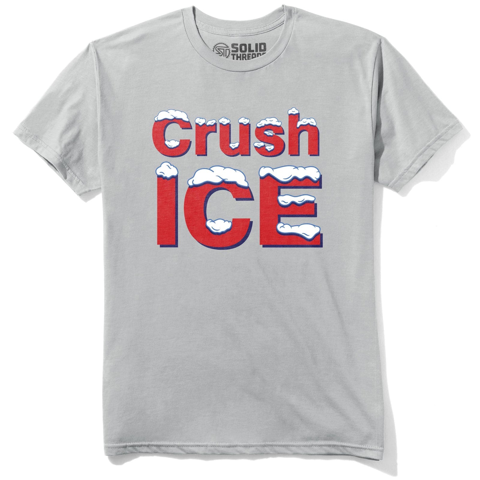 Crush Ice Cool Usa-Made Signature T-Shirt in Silver - Front View
