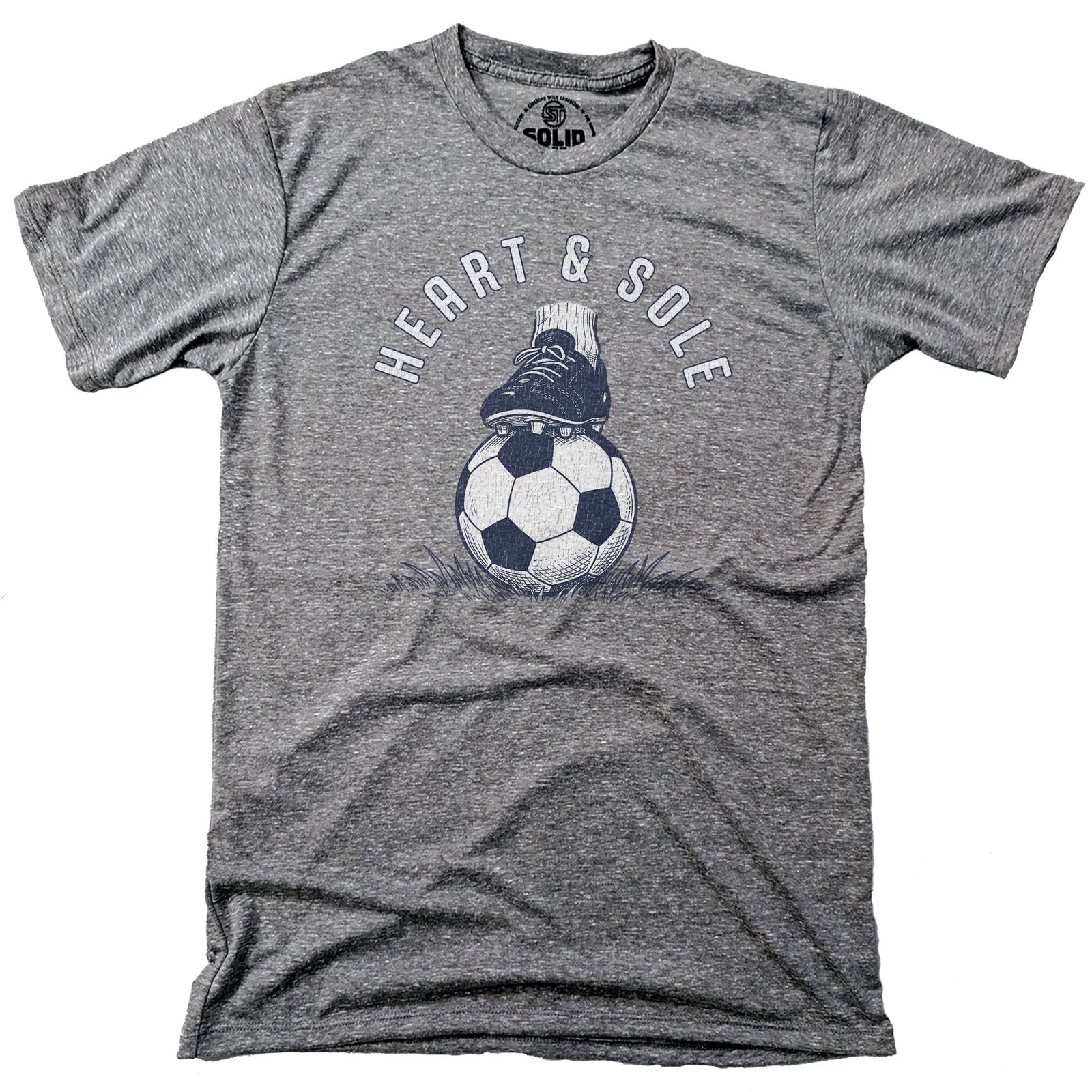 Heart & Sole Vintage Signature T-shirt in Triblend Grey - Front View