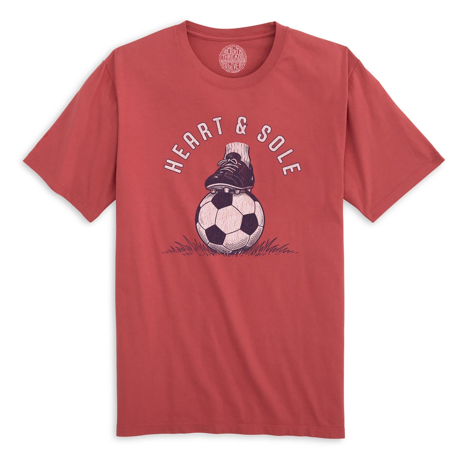 Heart & Sole Vintage Organic T-shirt in Brick - Front View