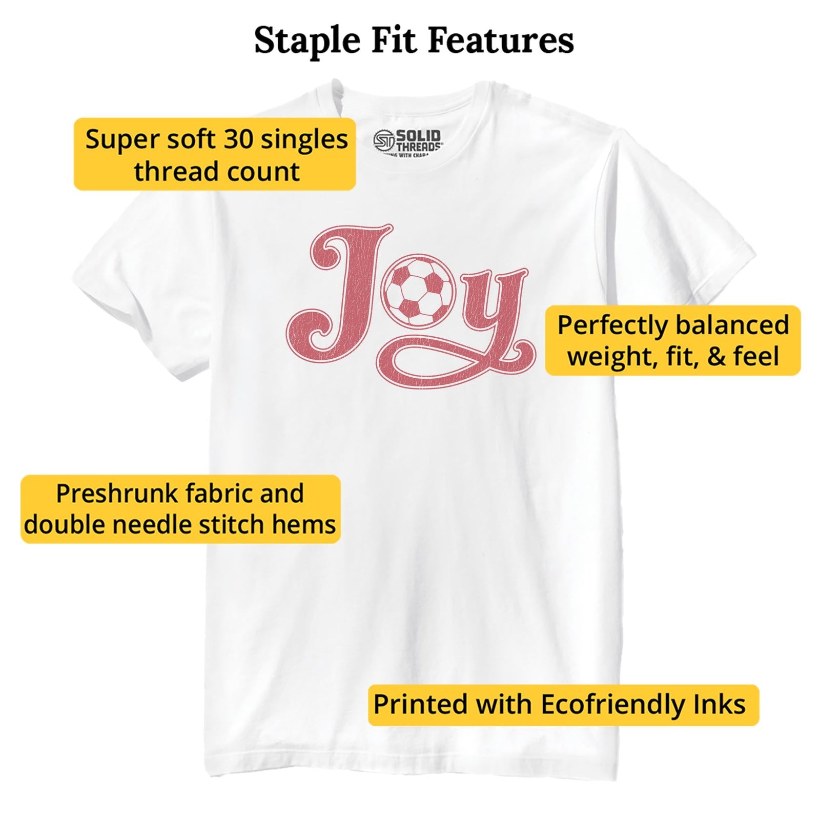 Joy Vintage Staple T-shirt in White - Fit Attributes