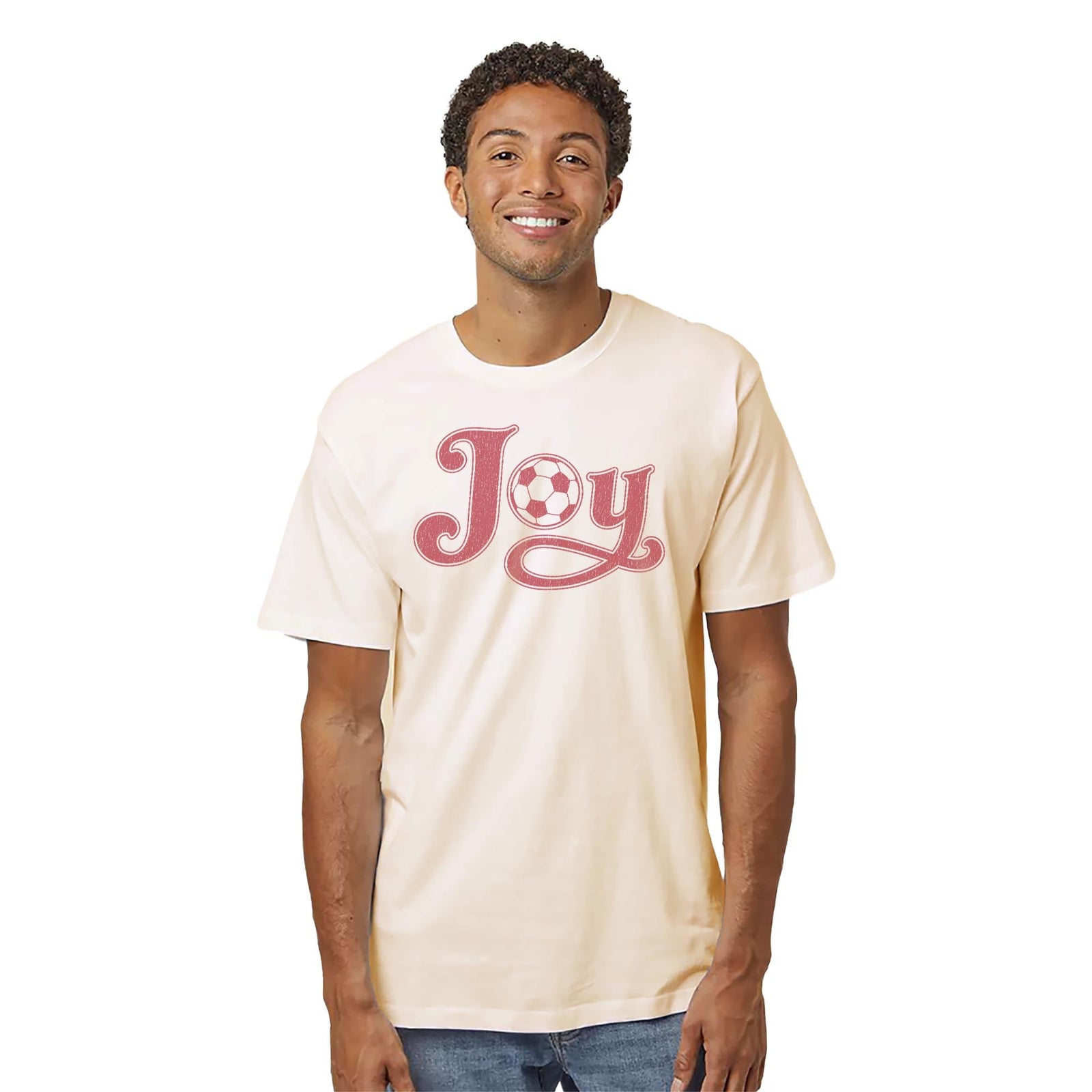 Joy Vintage Organic T-shirt in Ivory On Model - Front View