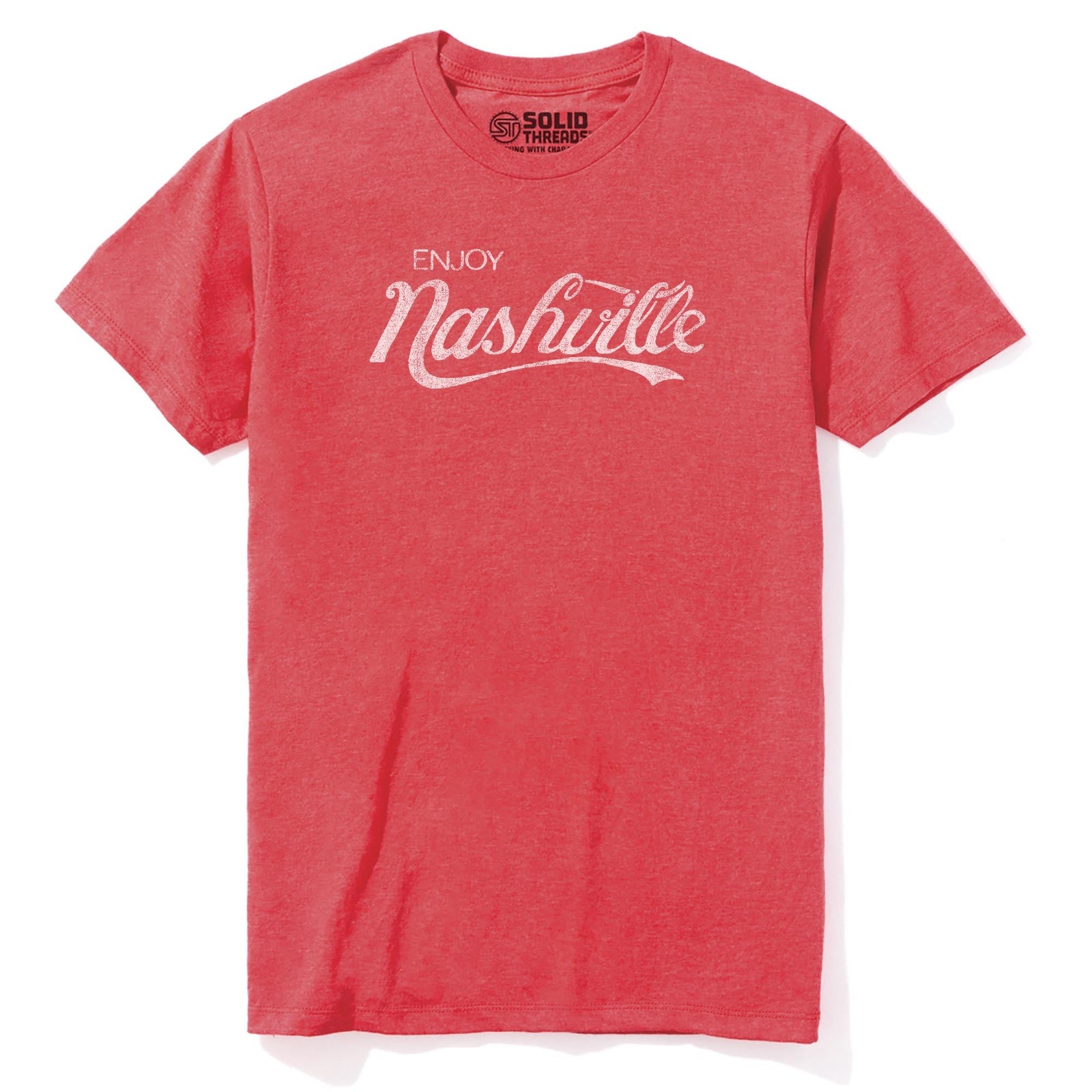 Nash Cola Vintage Staple T-shirt in Red Heather - Front View