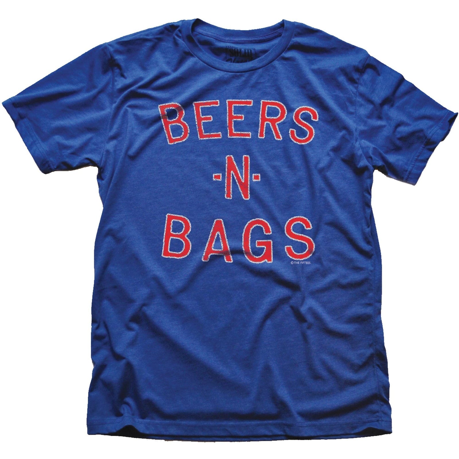 Men's Beer In Bags Funny Graphic T-Shirt | Vintage Drinking Shopping Tee | Solid Threads