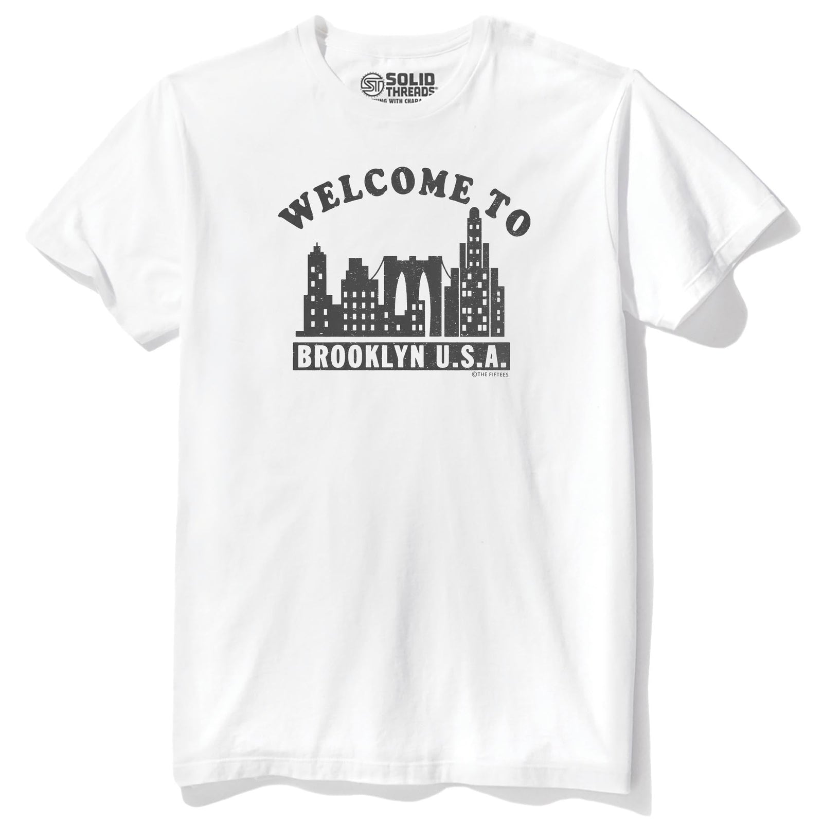 Welcome To Brooklyn Cool Staple T-shirt in White - Front View