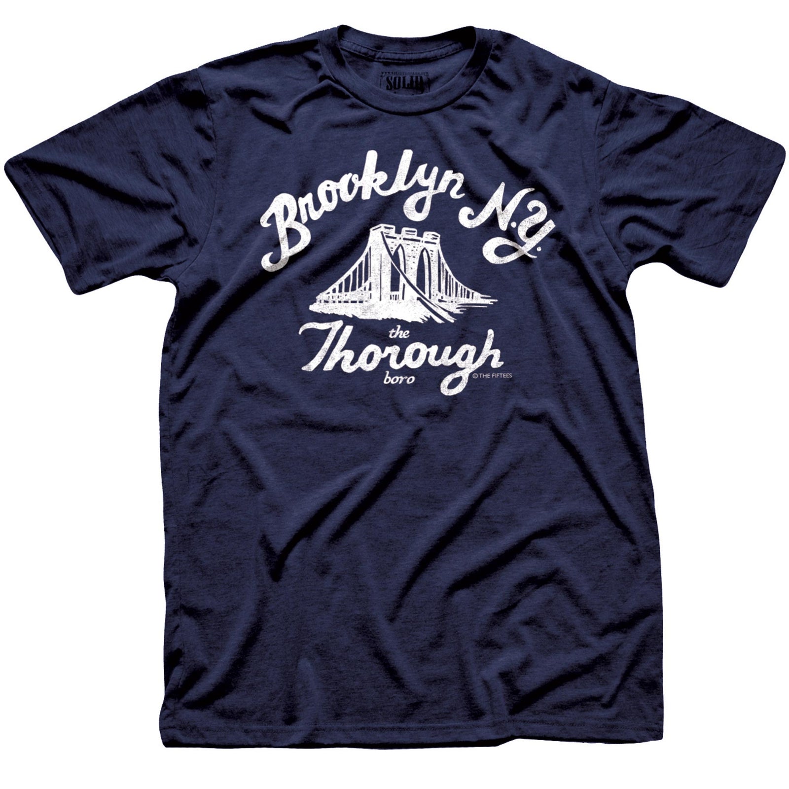 Men's The Thorough Boro Funny Graphic T-shirt | Vintage New York Brooklyn Tee | Solid Threads