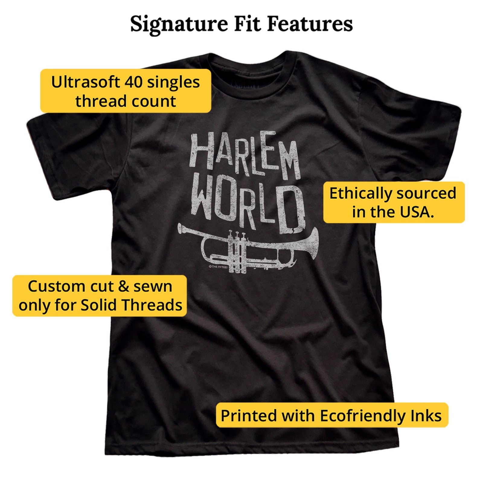 Harlem World Cool Signature T-shirt in Black - Fit Attributes