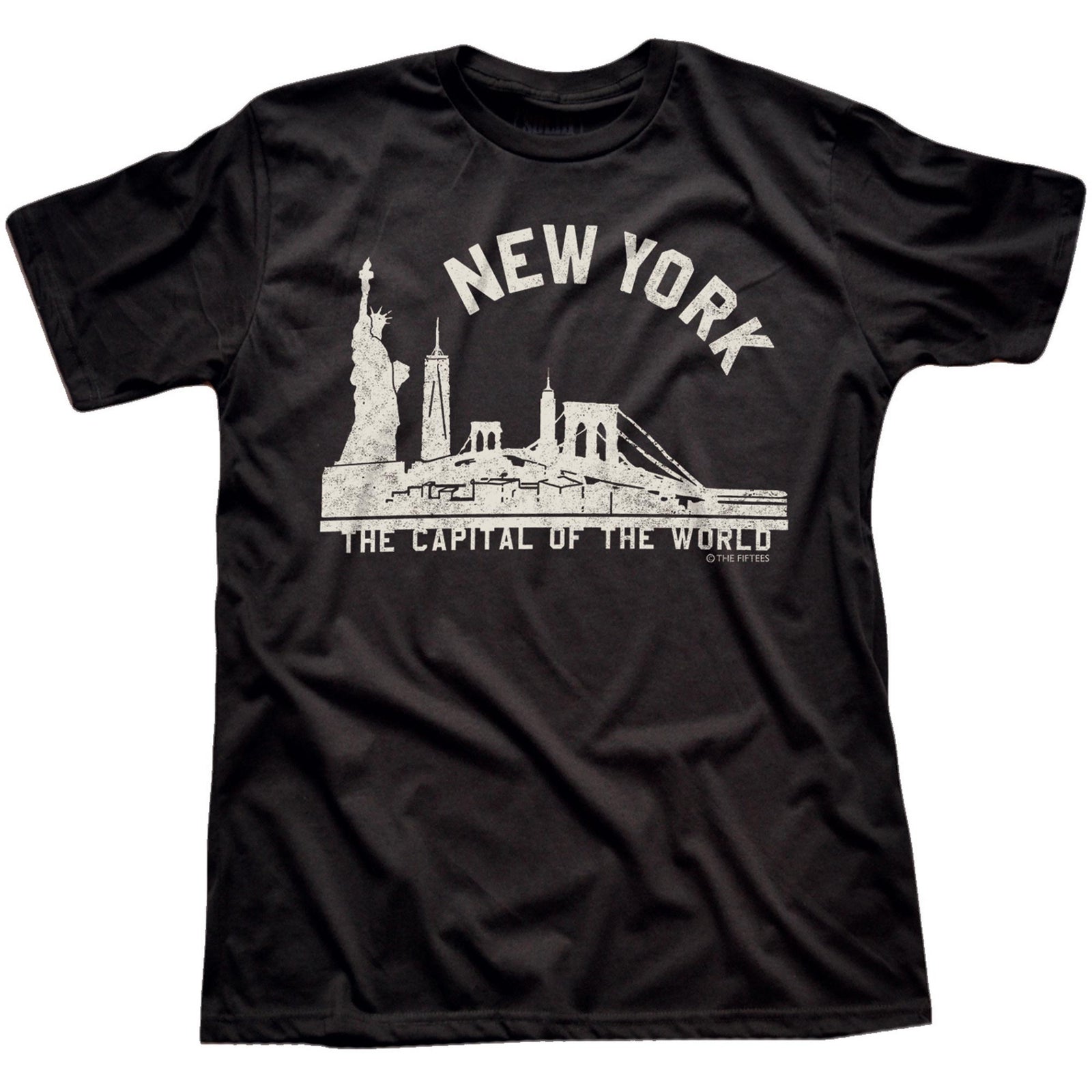 Men's New York The Capital Of The World Cool Graphic T-shirt | Vintage New York City Tee | Solid Threads