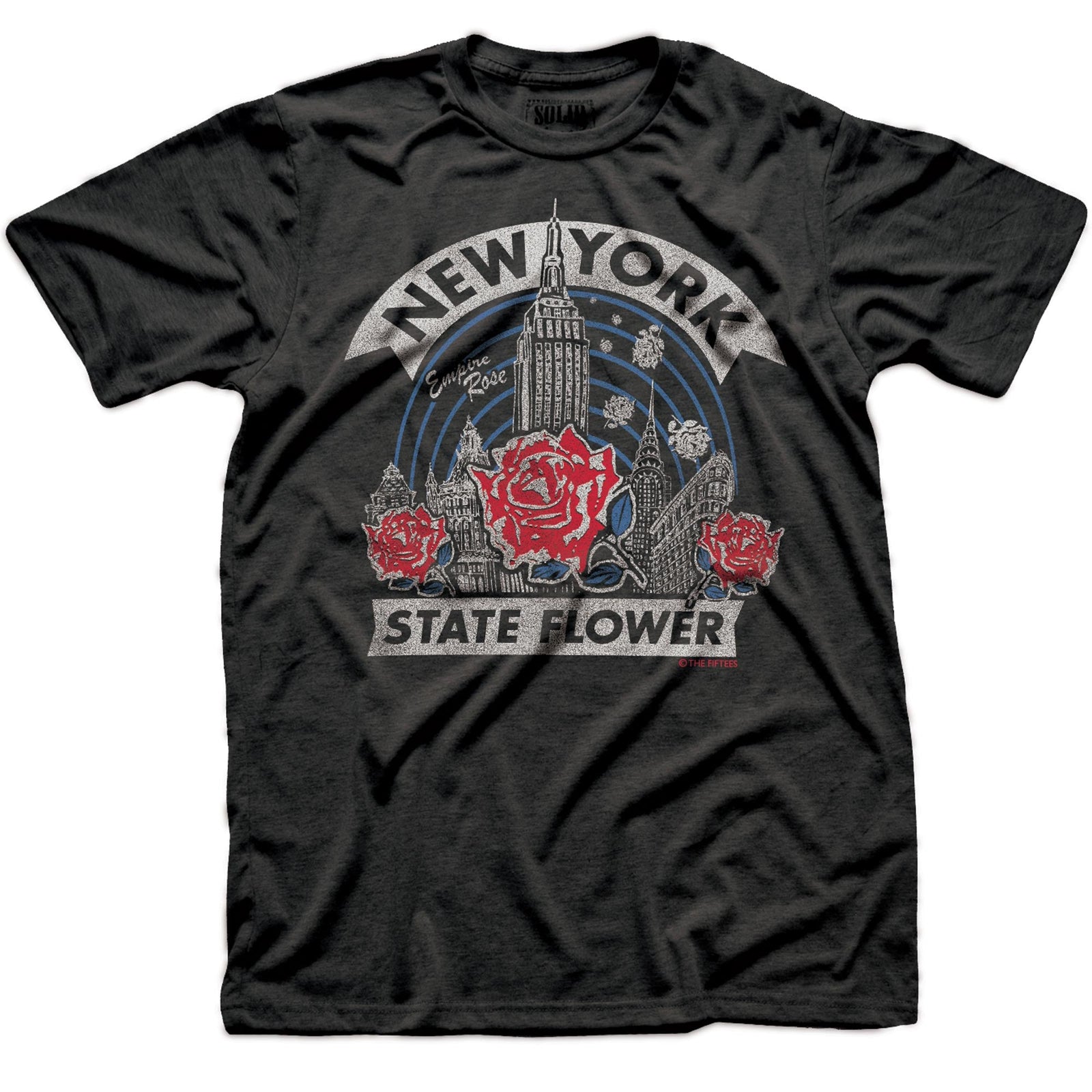 Men's Empire Rose Cool Graphic T-Shirt | Vintage NY Flower Tee | Solid Threads